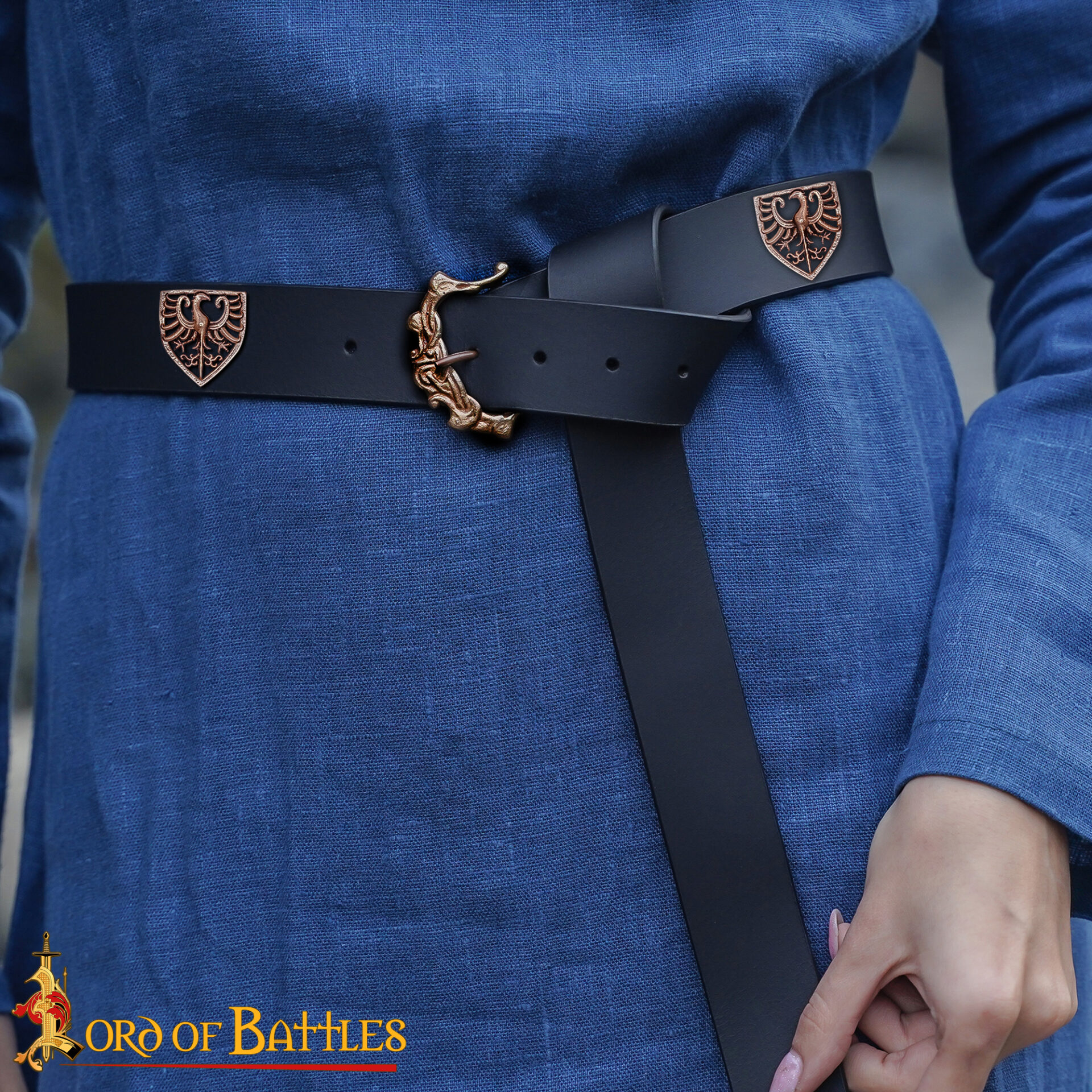 13th Century Antique Bronze Heraldic Eagle Shield Brooch-26432BZAT 6