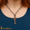 13th–15th Century Medieval Antique Bronze Dragon Key Pendant on Leather Cord-26610BZAT 4