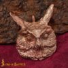 19th Century Victorian Antique Bronze Owl Head Pendant with Leather Cord-26597BZ