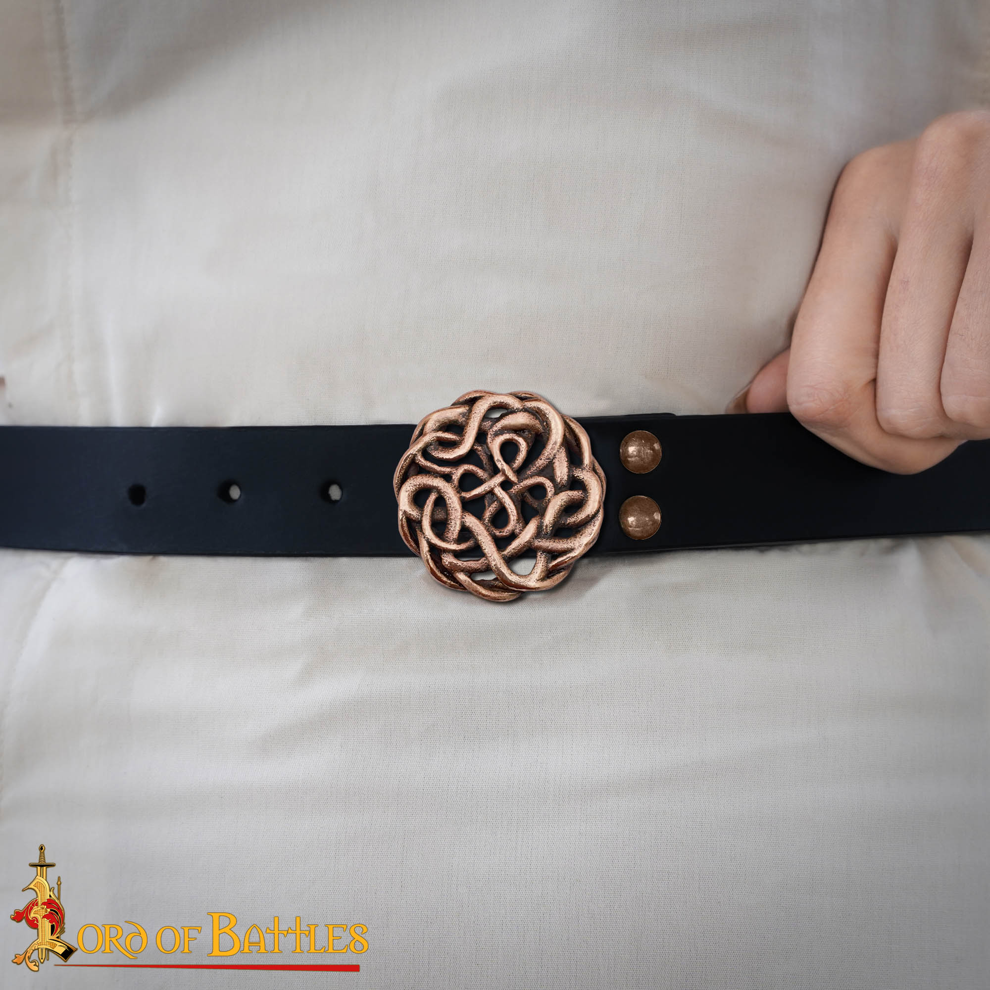 9th Century Antique Bronze Celtic Knotwork Belt Buckle – Early Medieval Design-26452BZAT 4