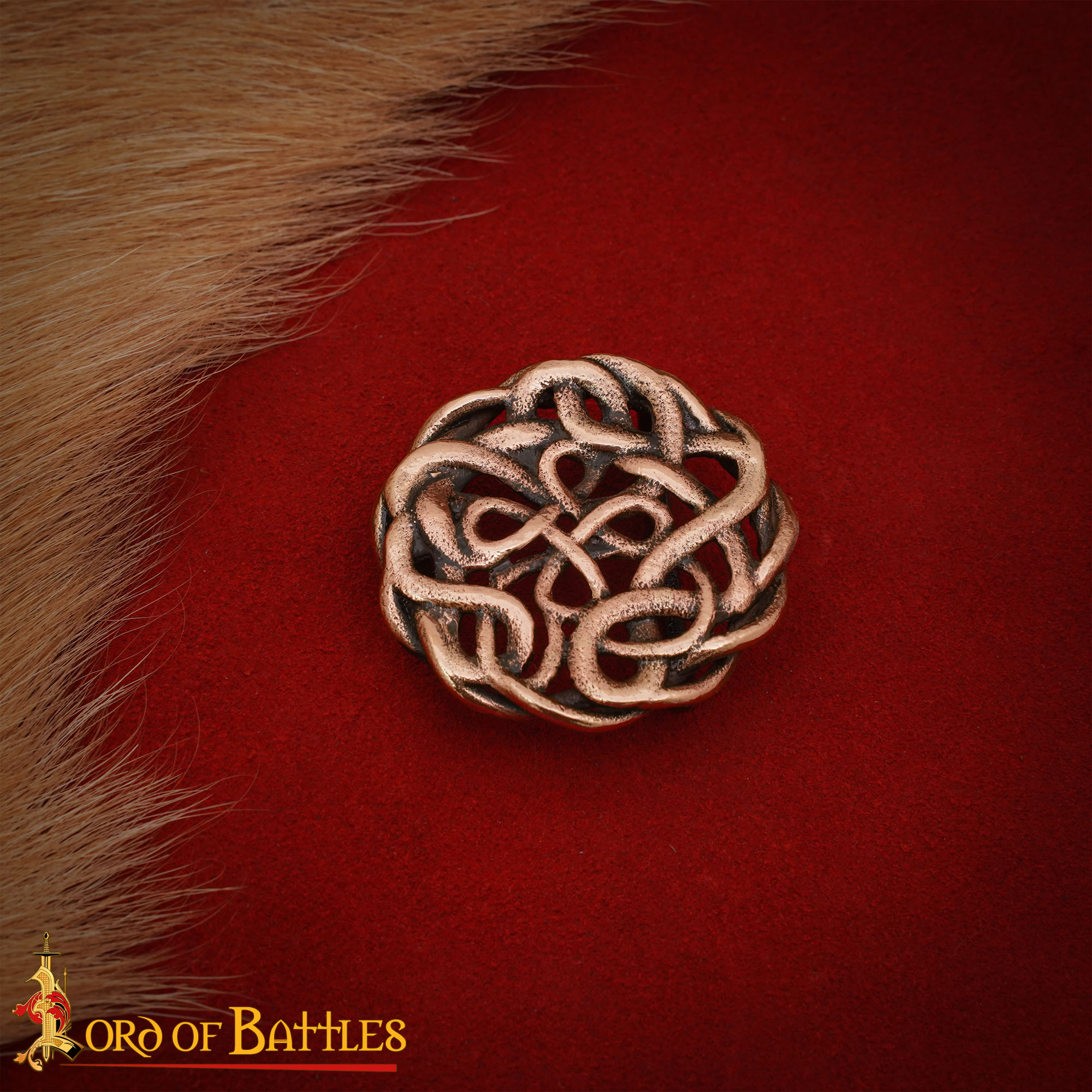 9th Century Antique Bronze Celtic Knotwork Belt Buckle – Early Medieval Design-26452BZAT