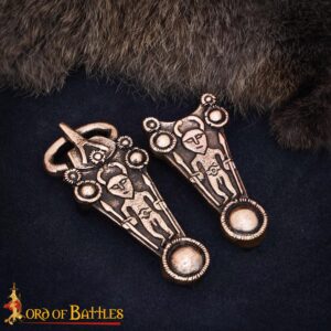 8th–10th Century Bronze Belt Mount Set | Lost-Wax Cast | Warrior Figure Design