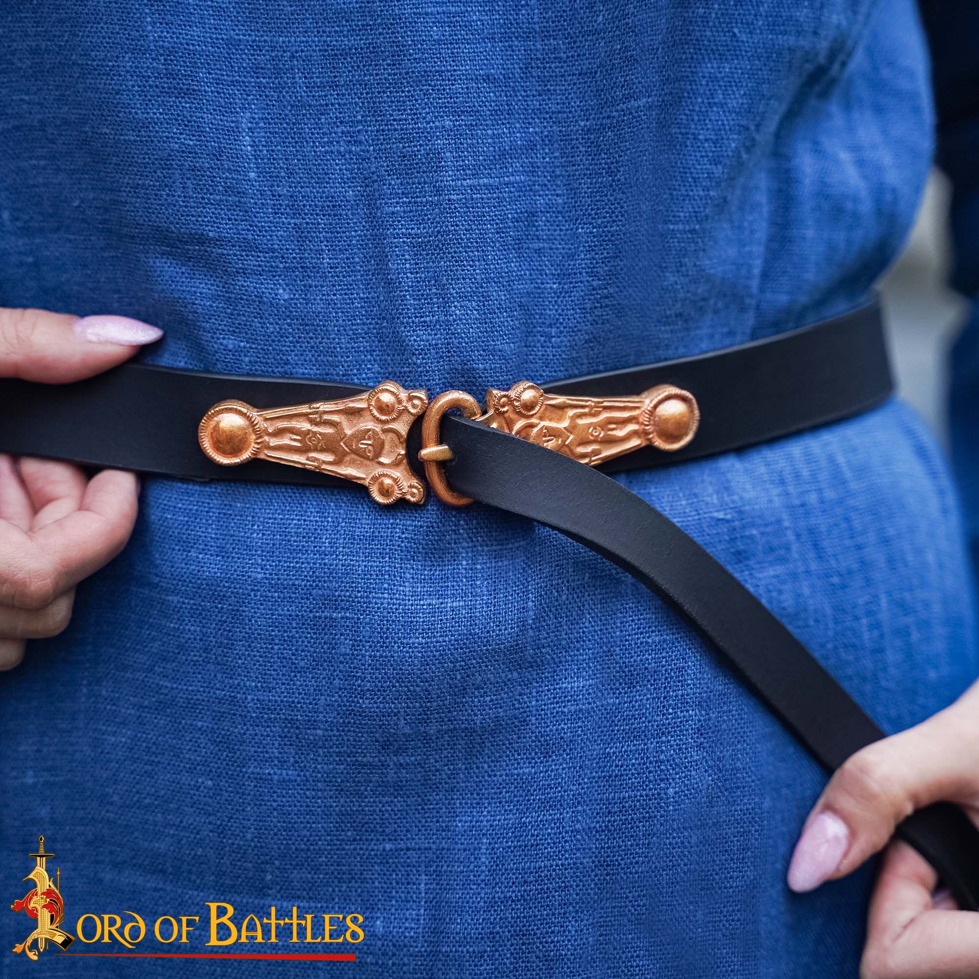 9th Century Viking Bronze Belt Buckle Set – Norse Warrior Design for Historical Costumes, LARP Belts, and Viking Reenactment Gear-26468BZ 5