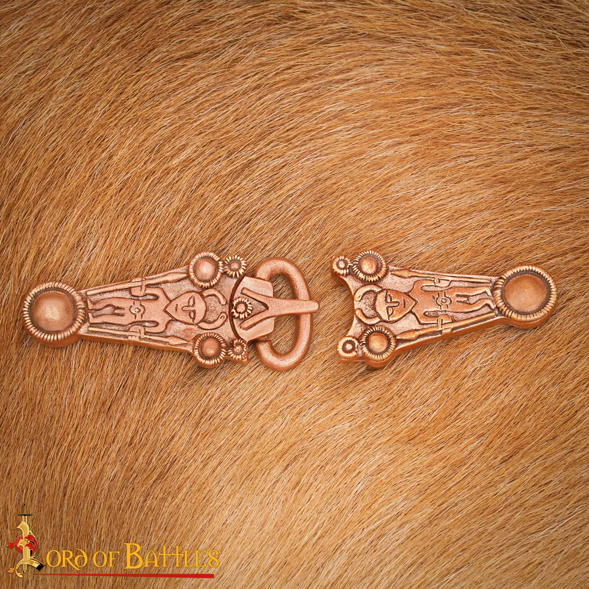 9th Century Viking Bronze Belt Buckle Set – Norse Warrior Design for Historical Costumes, LARP Belts, and Viking Reenactment Gear-26468BZ