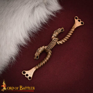 Lost-wax Cast Bronze Cloak Clasp with Celtic Wolf Motifs