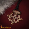 9th Century Viking Period Knotwork Pendant with Leather Cord-26620BZAT 5
