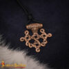 9th Century Viking Period Knotwork Pendant with Leather Cord-26620BZAT 6