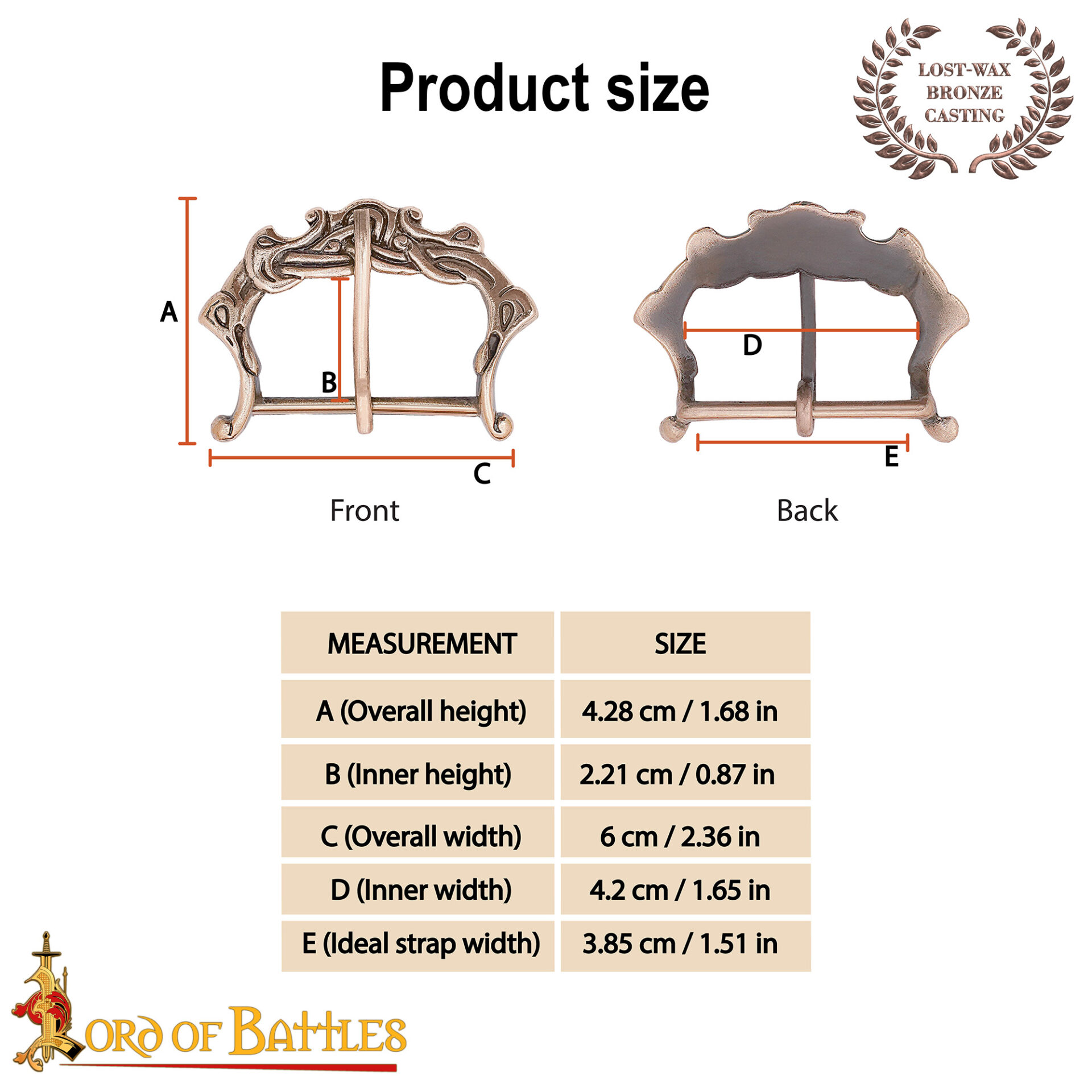 9th–10th Century Viking Antique Bronze Belt Buckle – Norse Knotwork Design for Historical Reenactment and Costumes-26453BZAT 2