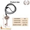 9th–10th Century Viking Antique Bronze Key Pendant Necklace – Norse Knotwork Jewelry with Leather Adjustable Cord for Historical Reenactment and Costumes-26608BZAT 2
