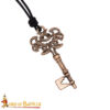 9th–10th Century Viking Antique Bronze Key Pendant Necklace – Norse Knotwork Jewelry with Leather Adjustable Cord for Historical Reenactment and Costumes-26608BZAT 3