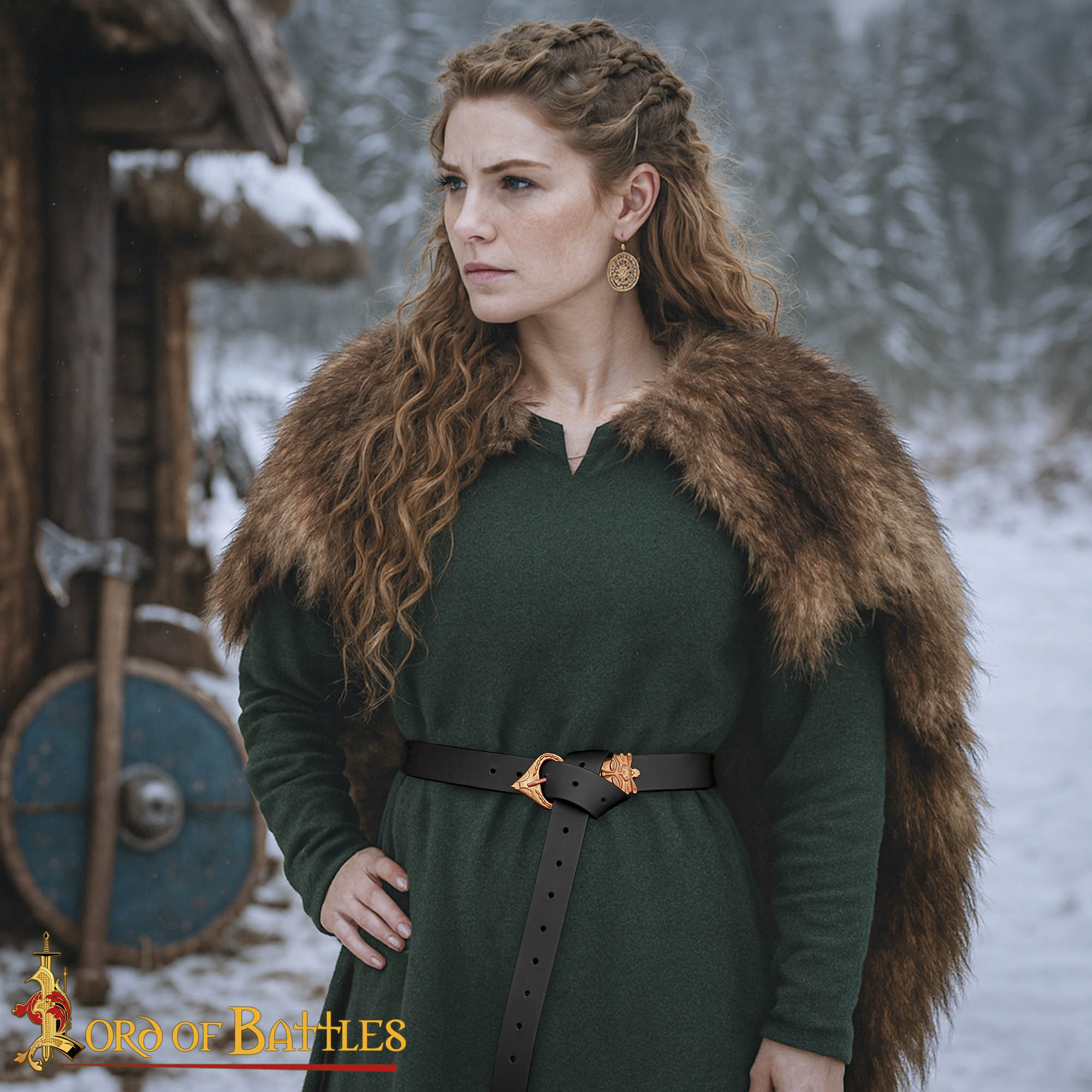 9th–10th Century Viking Bronze Belt Buckle – Norse Animal Head Design for Historical Reenactment and Costume Accessories-26422BZL 1