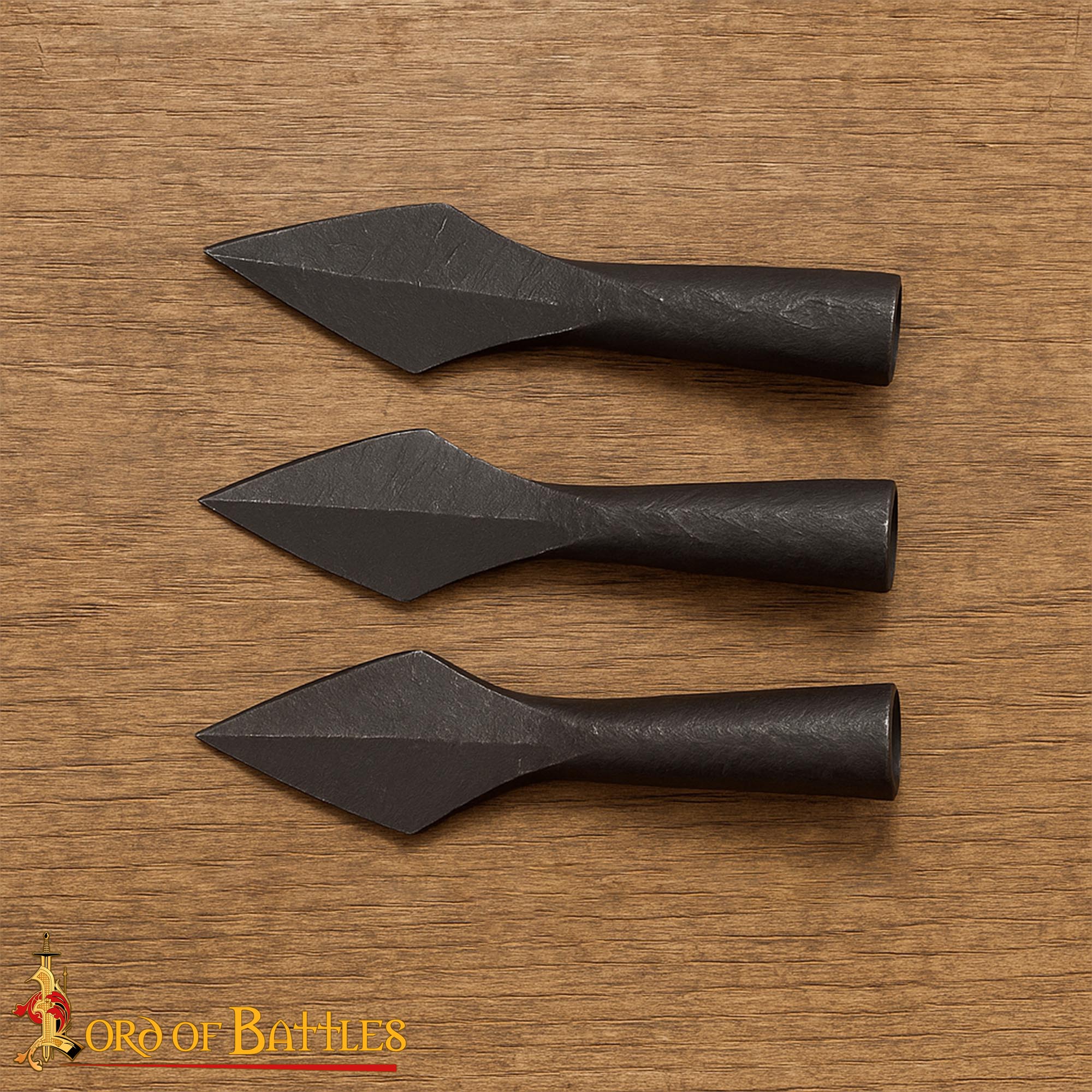Medieval 13th–15th Century Wrought Iron Socketed Arrowhead – Hand-Forged Reenactment & Collectible Spear Tip-1212-3PCS
