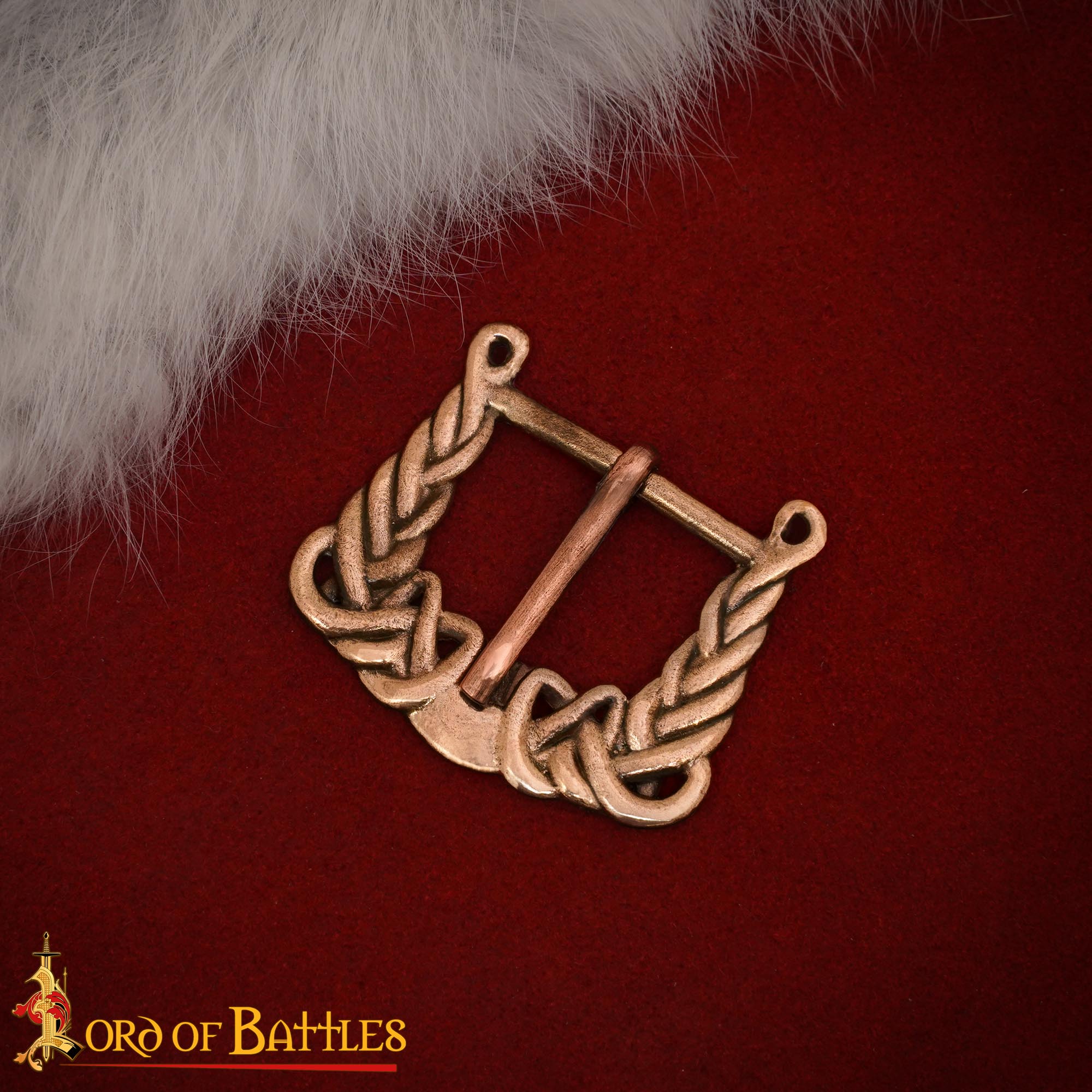 Viking Age 10th Century Solid Antique Bronze Buckle Norse Knotwork Design-26398BZSAT