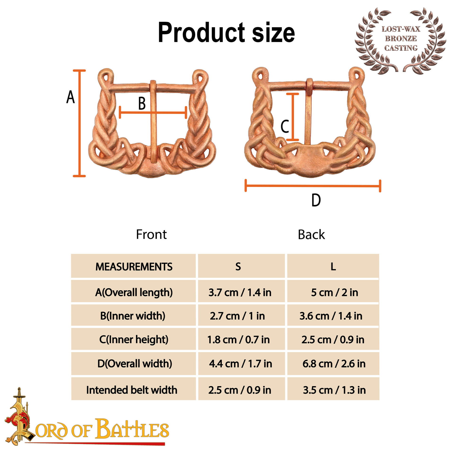 Viking Age 10th Century Solid Bronze Buckle Norse Knotwork Design-26398BZL 2