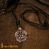 10th Century Antique Bronze Viking Pendant with Leather Cord-26594BZAT 4