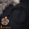 10th Century Antique Bronze Viking Pendant with Leather Cord-26594BZAT 6