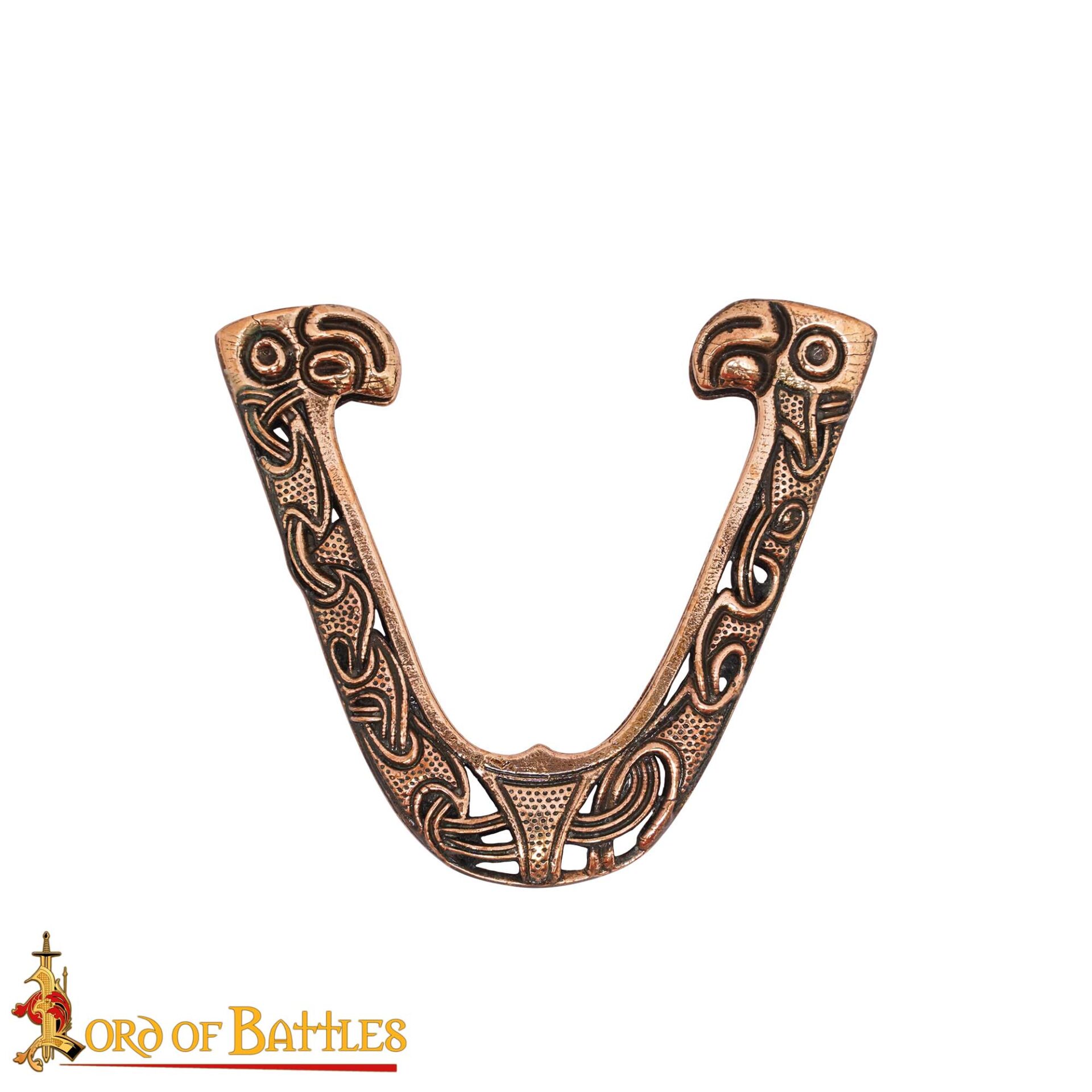 10th Century Viking Antique Bronze Sword Scabbard Chape Norse Strap Divider Fitting-26617BZAT 2