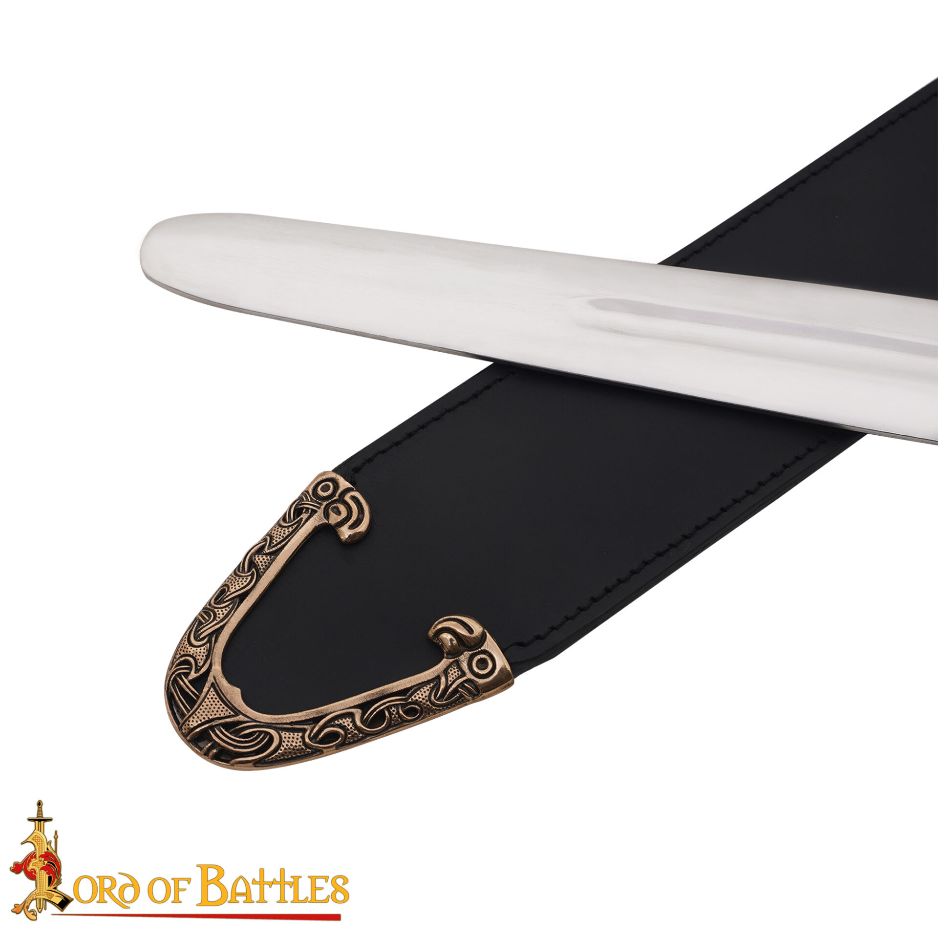 10th Century Viking Antique Bronze Sword Scabbard Chape Norse Strap Divider Fitting-26617BZAT 3