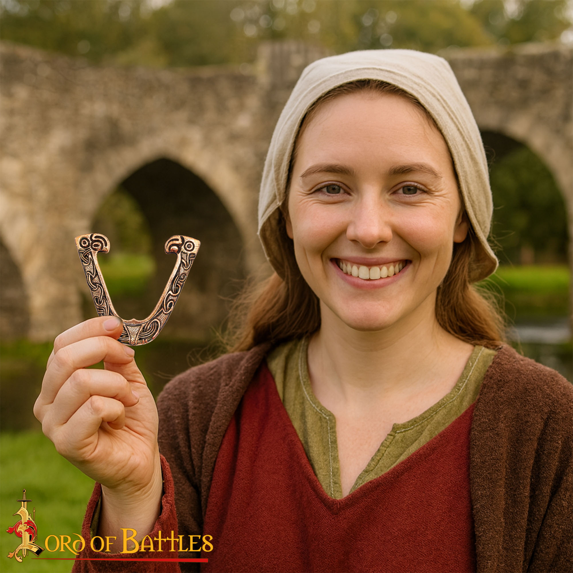 10th Century Viking Antique Bronze Sword Scabbard Chape Norse Strap Divider Fitting-26617BZAT 7