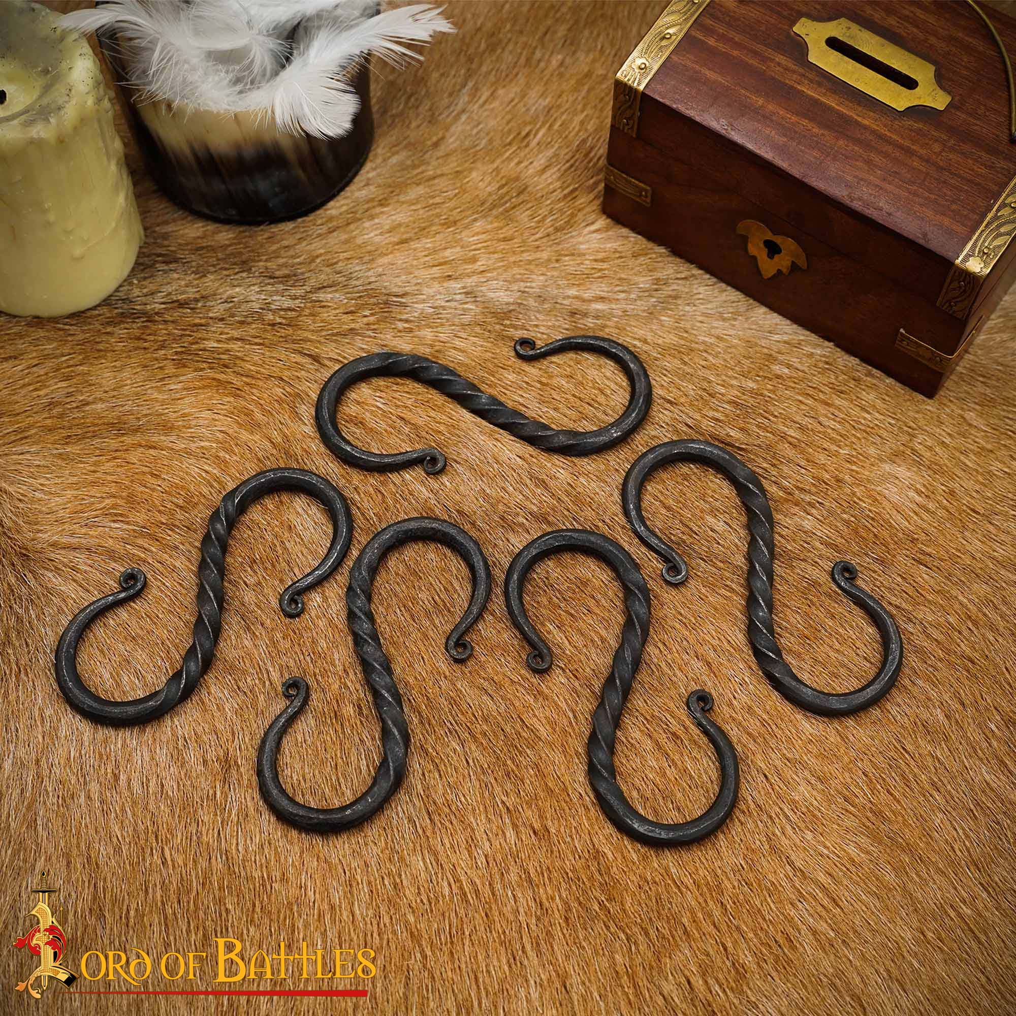 13th Century Hand-Forged Wrought Iron S-Hook-8514-5pcs