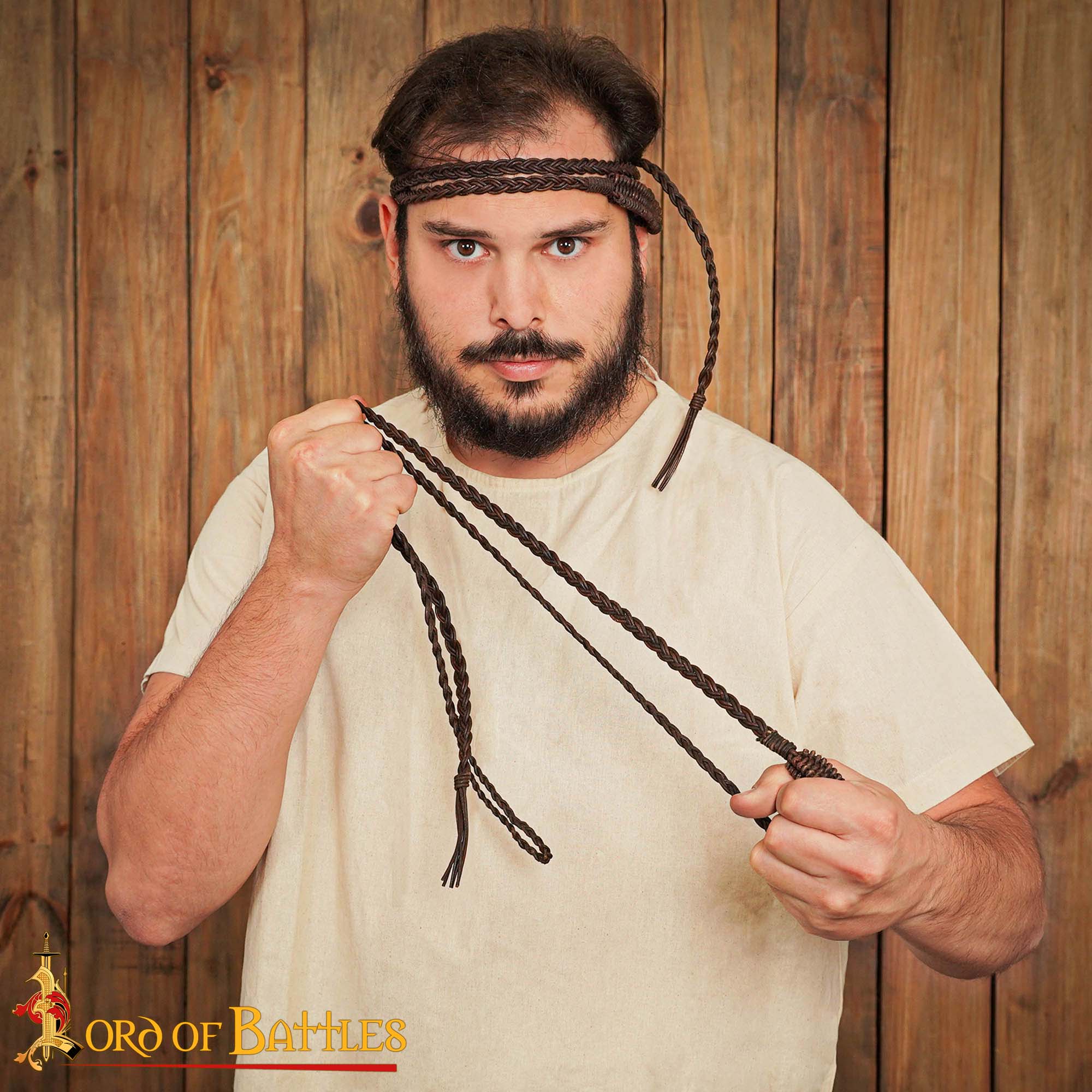 13th Century Medieval Braided Leather Sling-25366