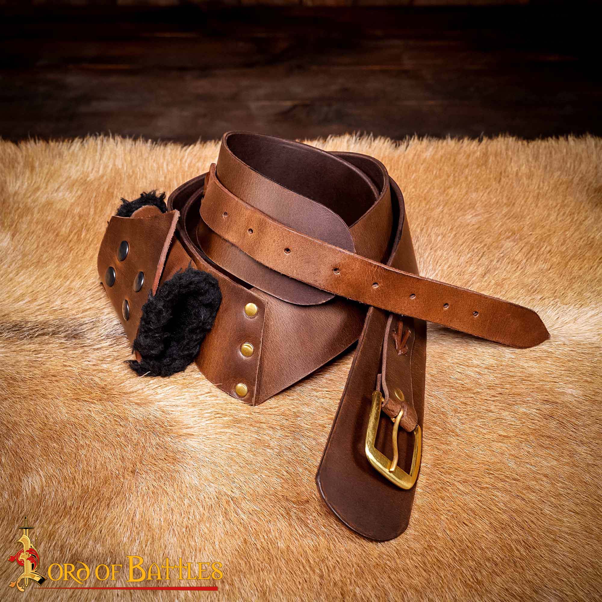14th Century Leather Baldric with Brass Buckle 6401CBR