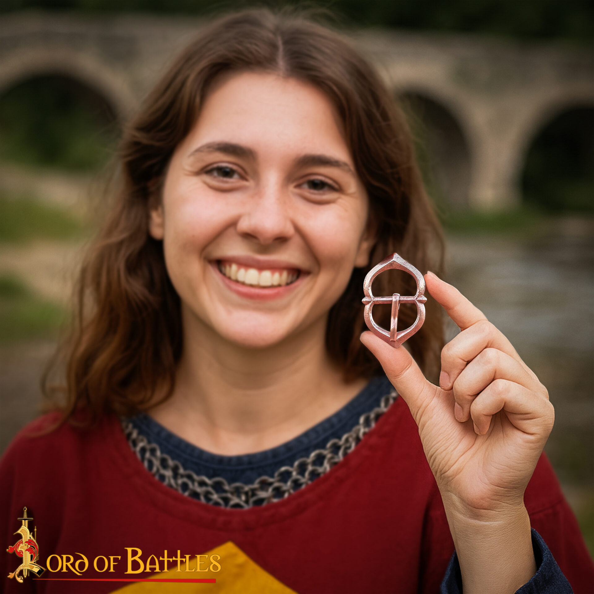 14th Century Solid Antique Bronze Buckle-8901BZ 1