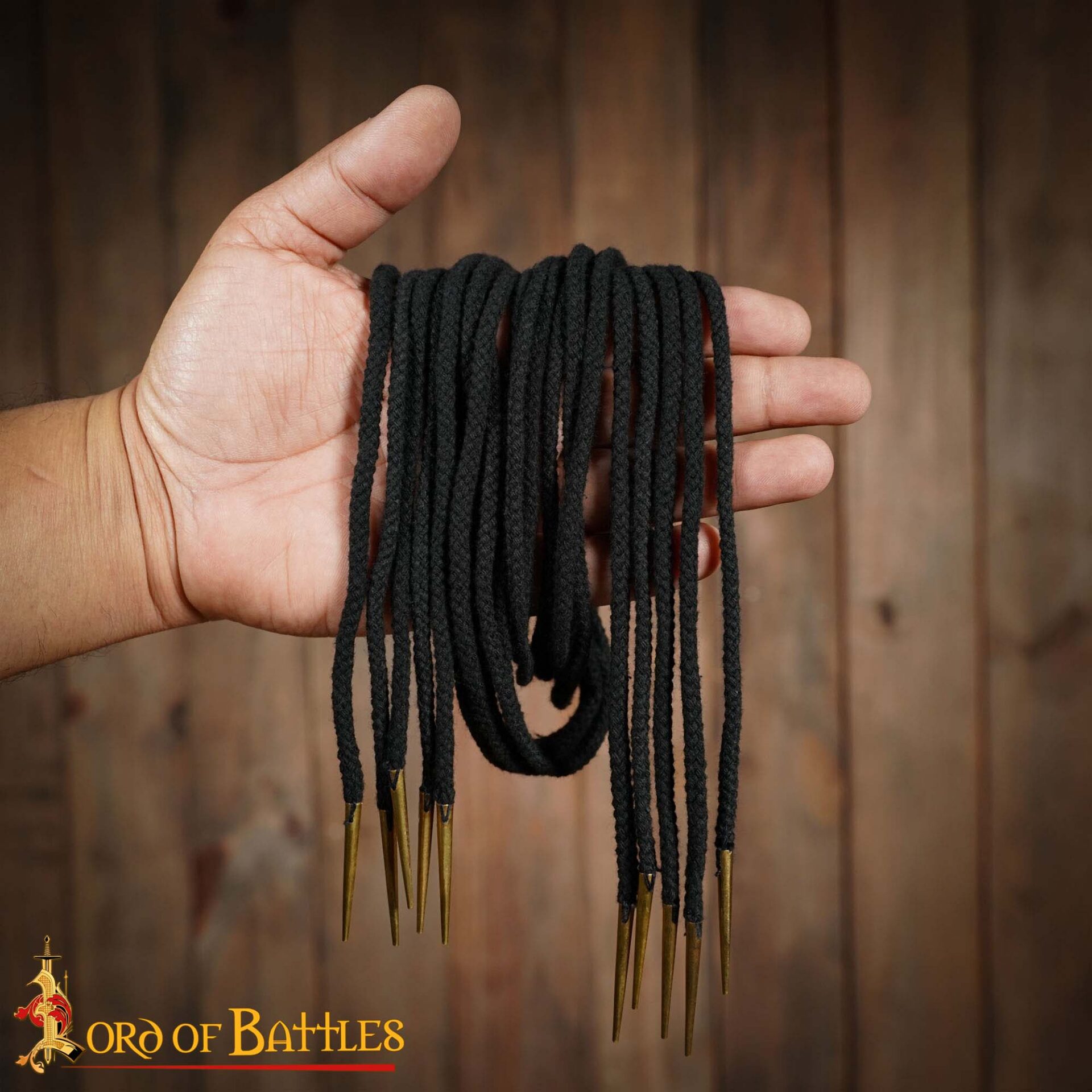15th Century Medieval Arming Points Set Cotton Laces with Brass Tipped Aiglets-7451BK-5Pcs 1