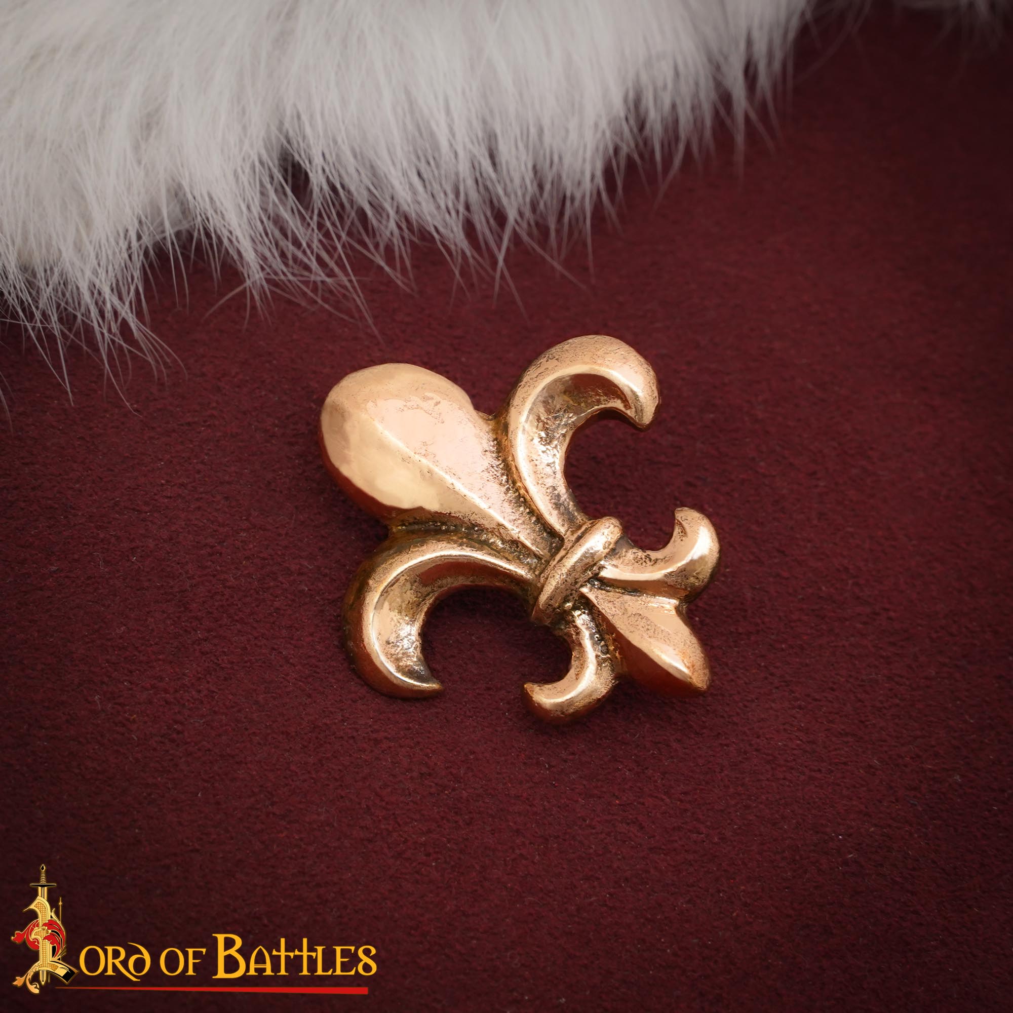 18th Century Solid Brass Fleur-de-Lis Mount French Colonial Style-26510BZAT