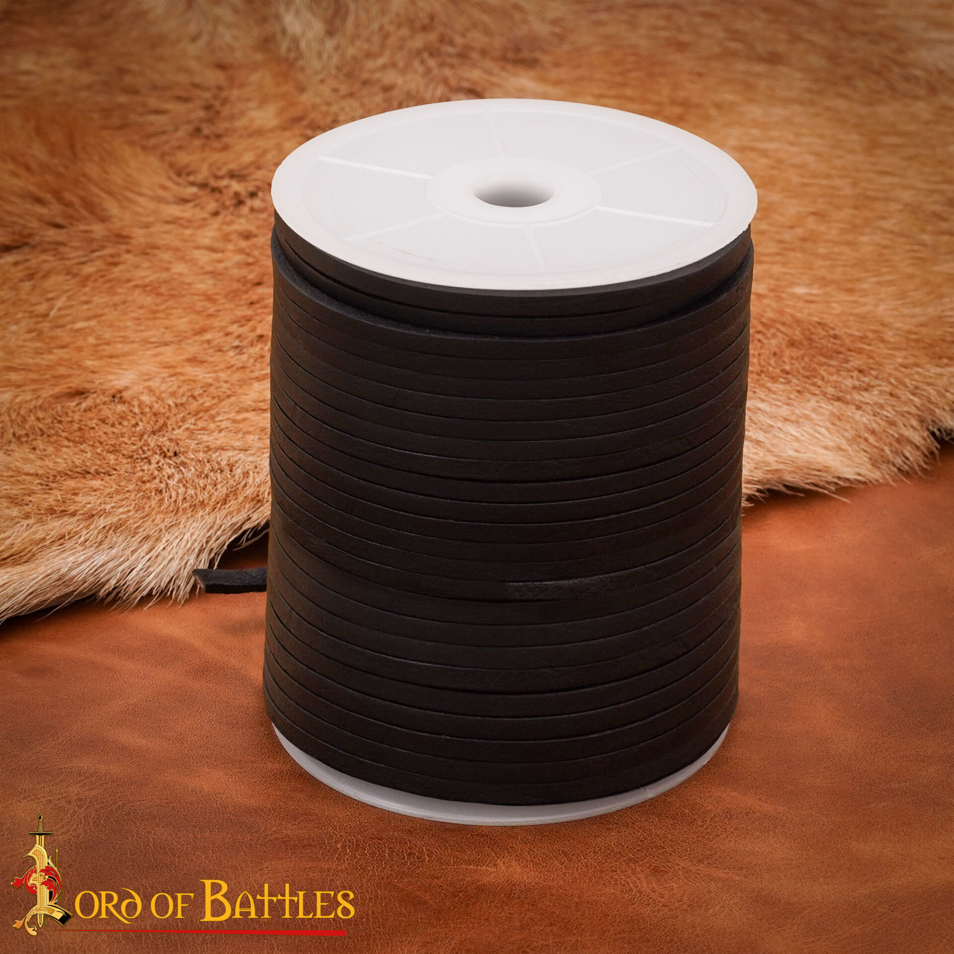 3x4 mm , 50mtr flat leather spool black-26169BK 1