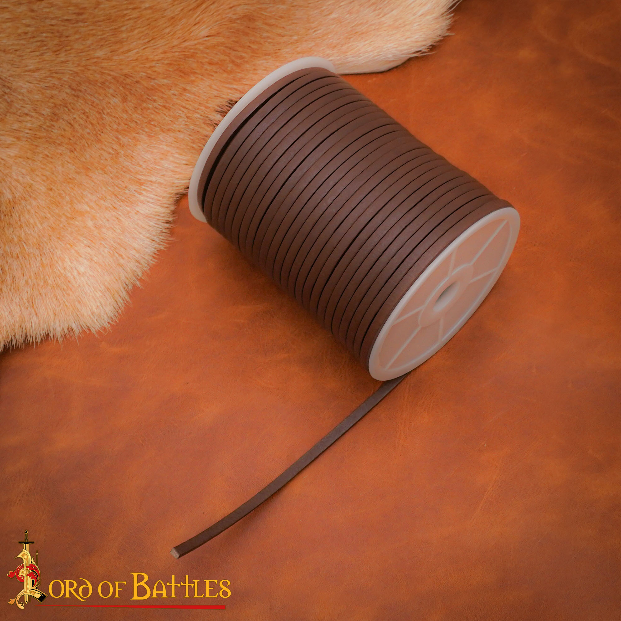 4x3 mm flat leather spool brown 50 mtr-31505BR