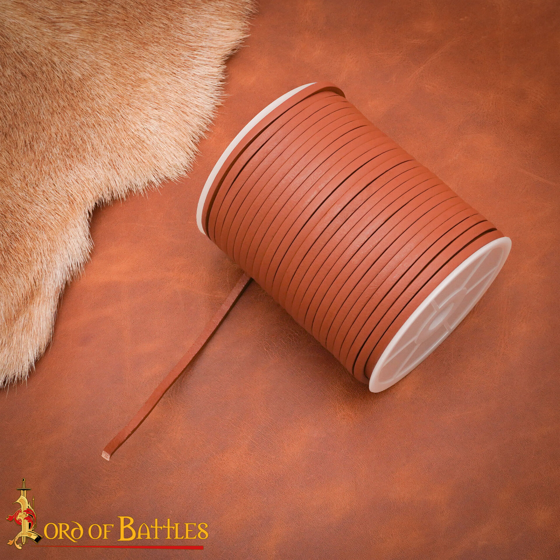 4x3 mm flat leather spool tan 50 mtr-31505T