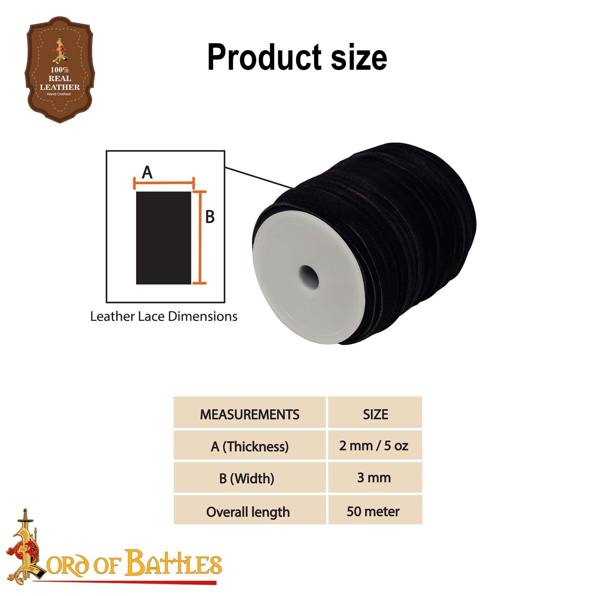 50 mtr leather Cord Spool-26314BK 2