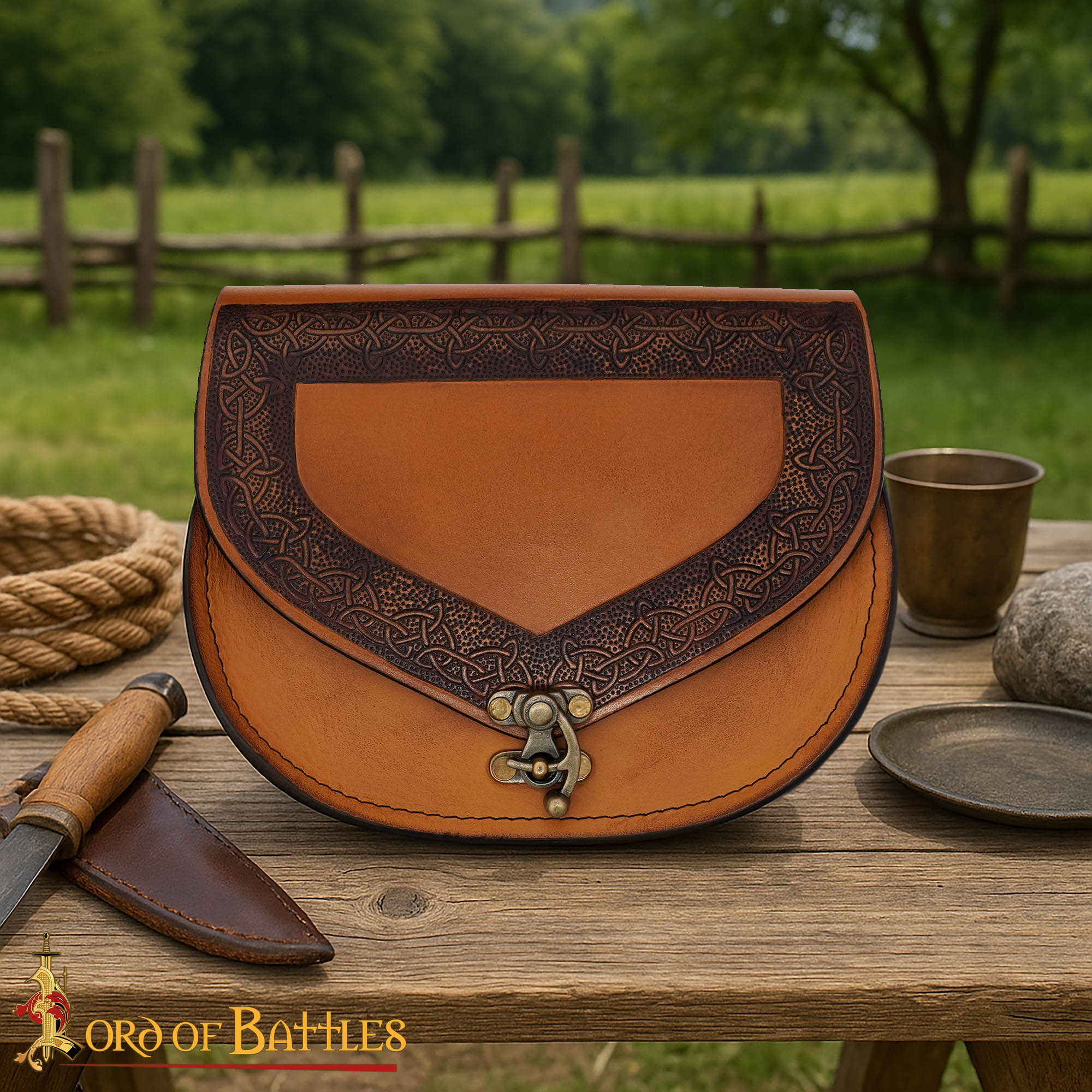 9th Century Norse Leather Belt Pouch Viking Birka Style 26542