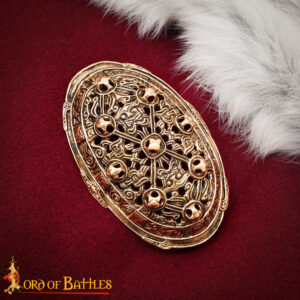Lost-wax Cast Bronze Oval Viking Brooch / Cloak Pin Inspired by Hedeby Finds
