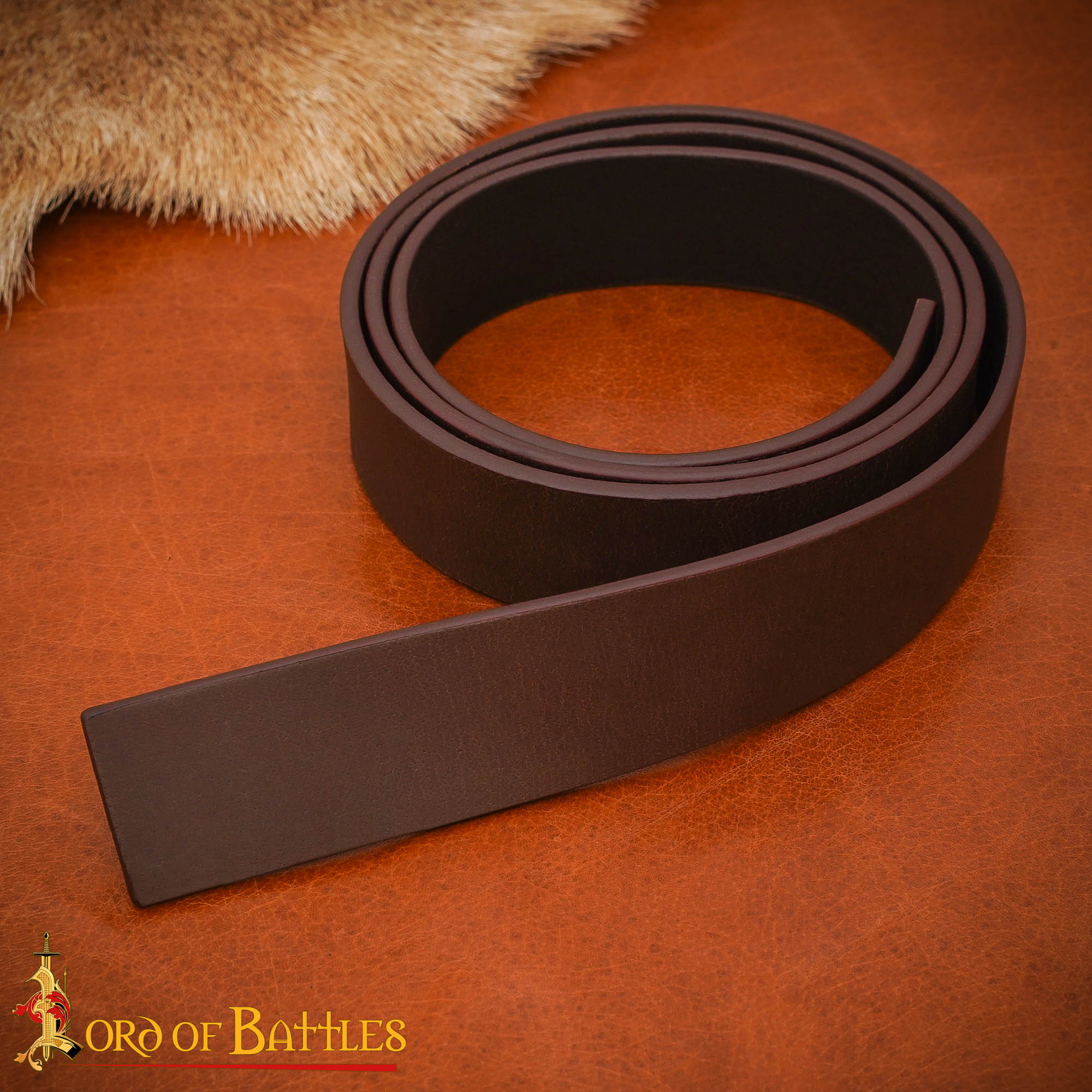 9th–16th Century Plain Brown Leather Belt Strap – Medieval Reenactment DIY Belt Blank for Buckles 25494