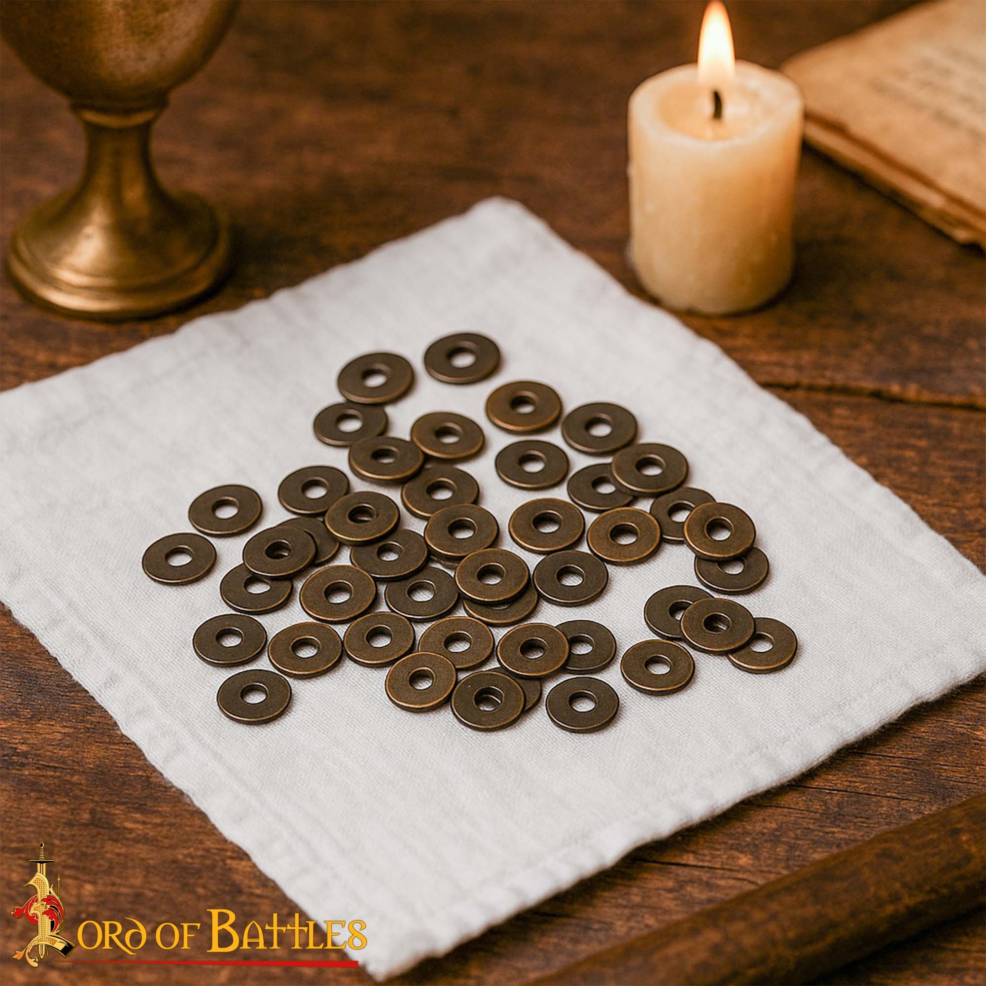 Brass & Antique Brass Washers Leathercraft and Armor Riveting Accessories- 9715-50pcs