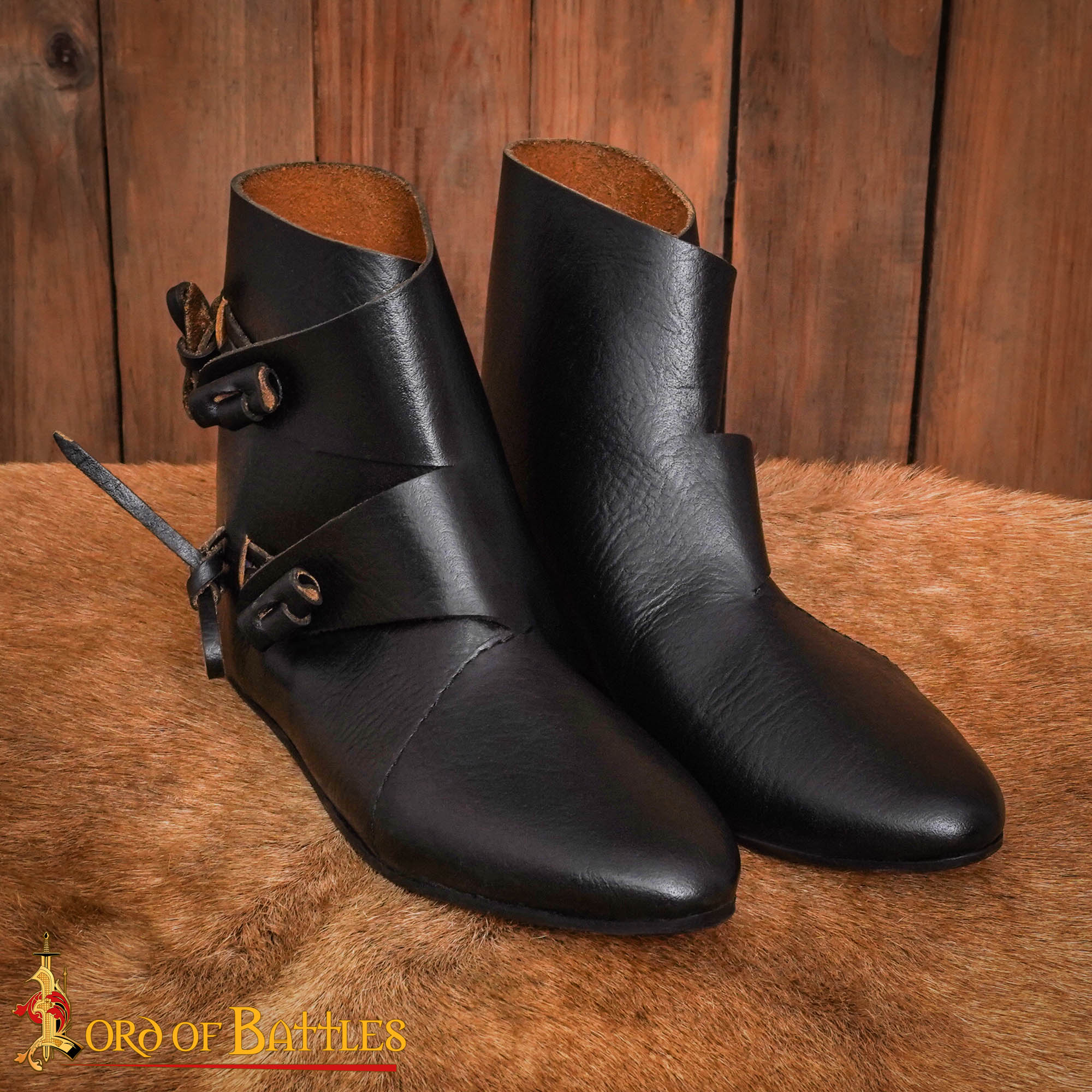 Early Medieval Viking Turn-Shoes-25244BK