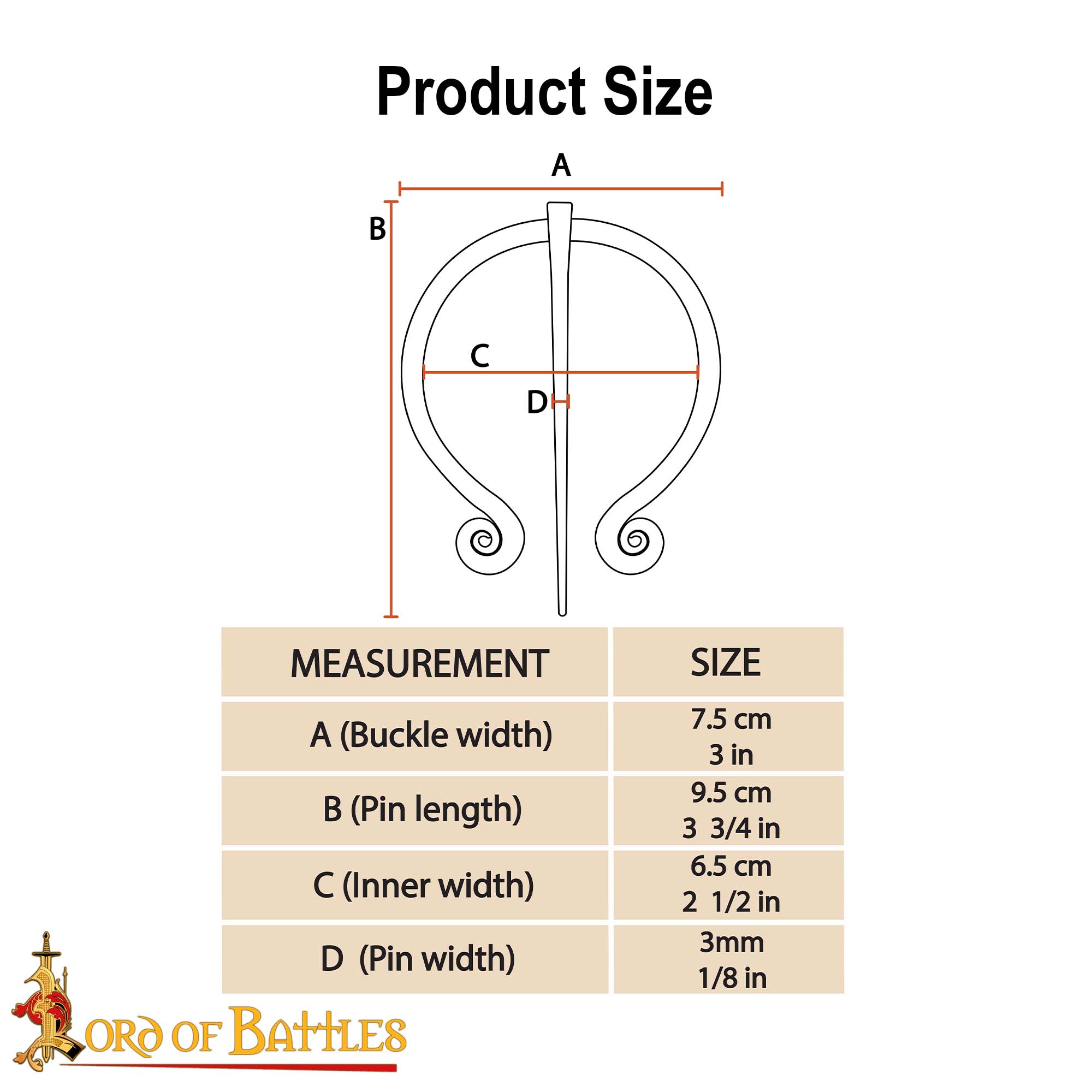 Ever-bright Stainless Steel Penannular Brooch - 26220SS 2