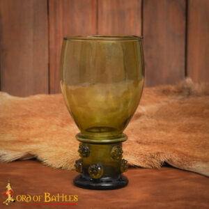 15th–16th Century Style Forest Glass Goblet with Prunts Medieval Drinkware- Second Quality