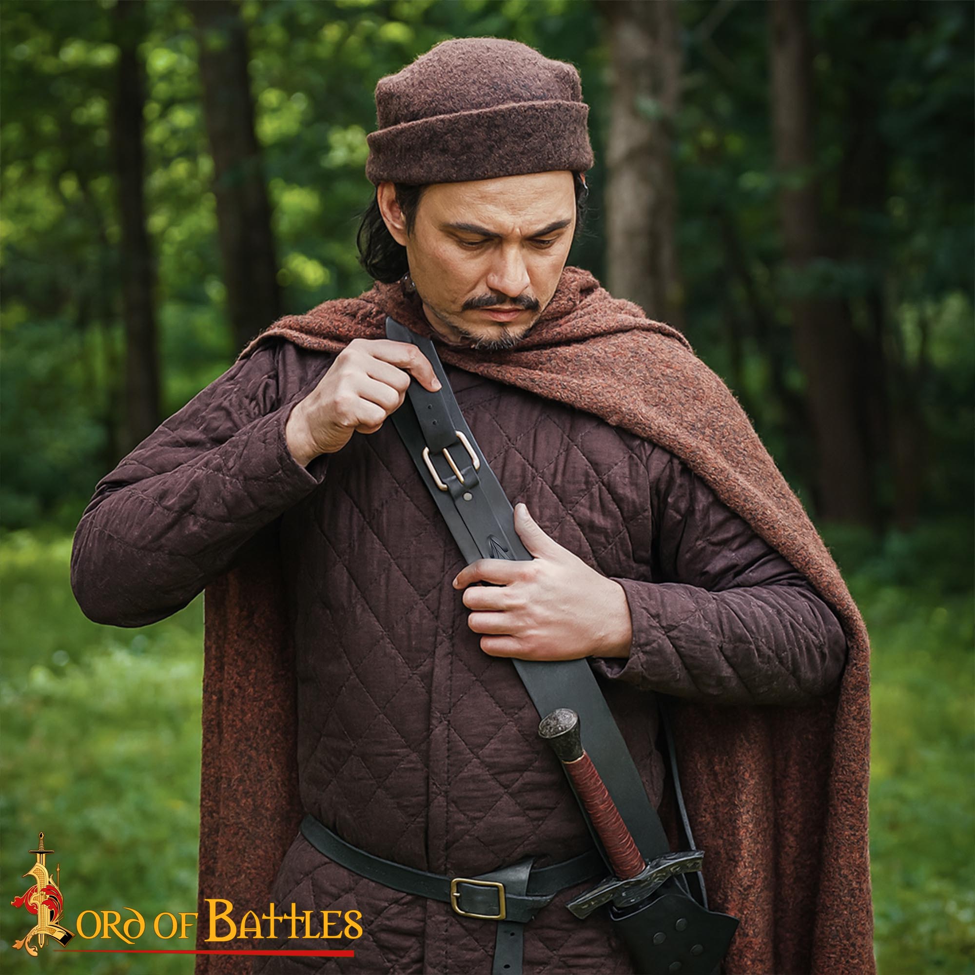 Medieval Leather Sword Baldric-6401BK 1