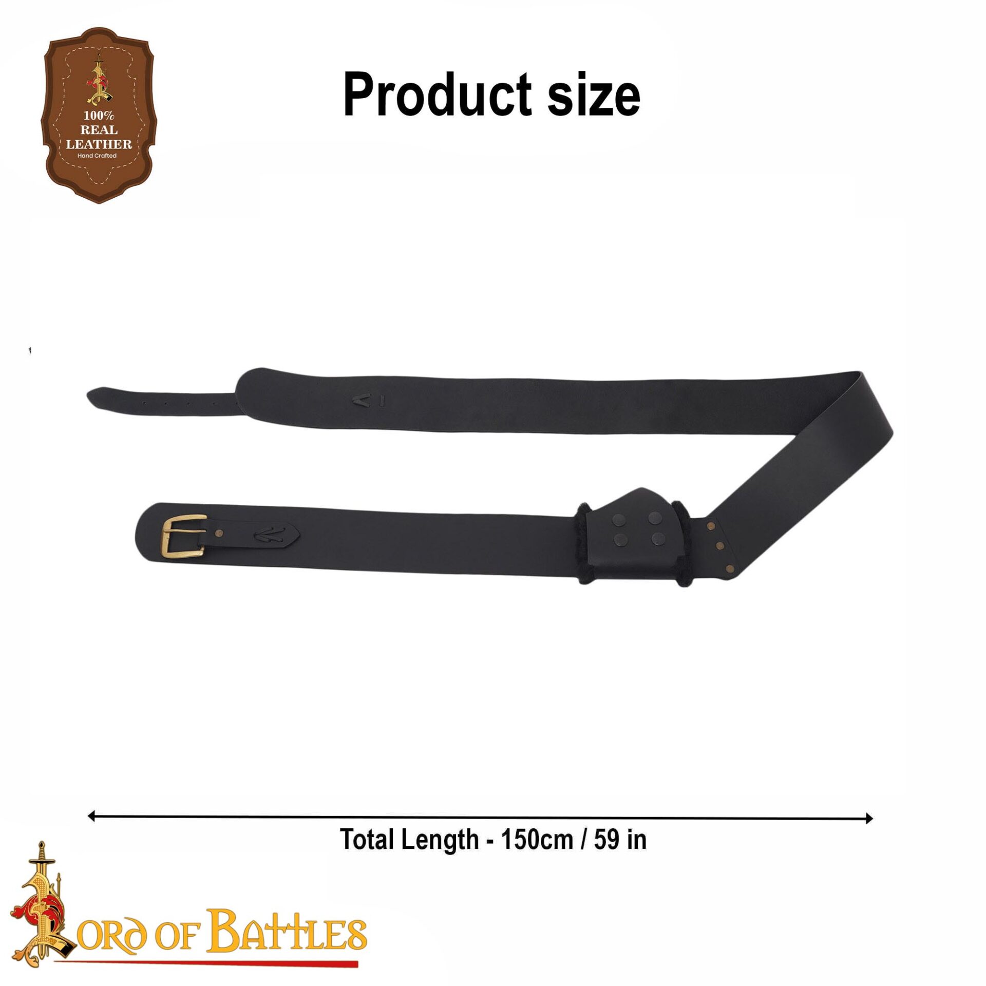 Medieval Leather Sword Baldric-6401BK 2