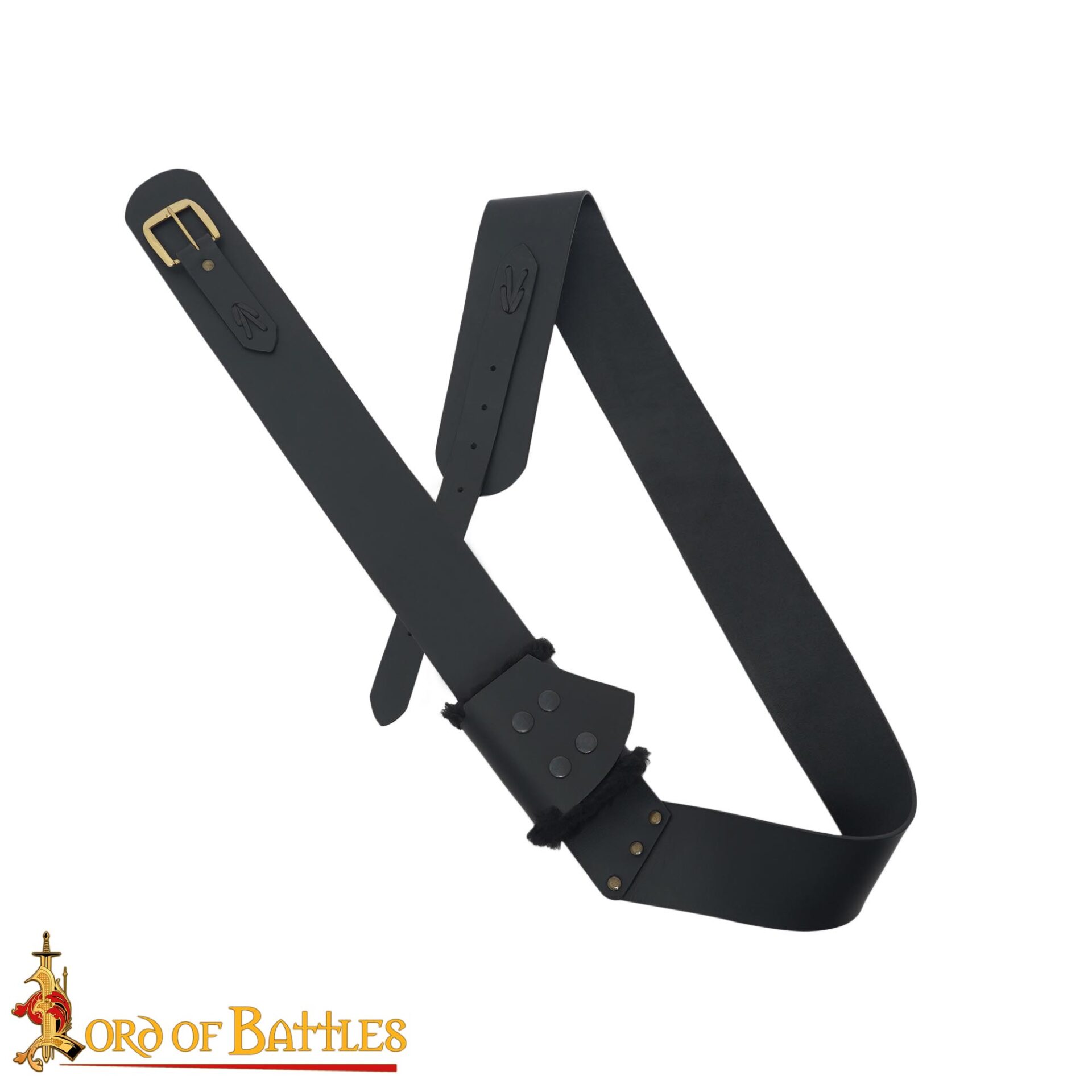 Medieval Leather Sword Baldric-6401BK 4