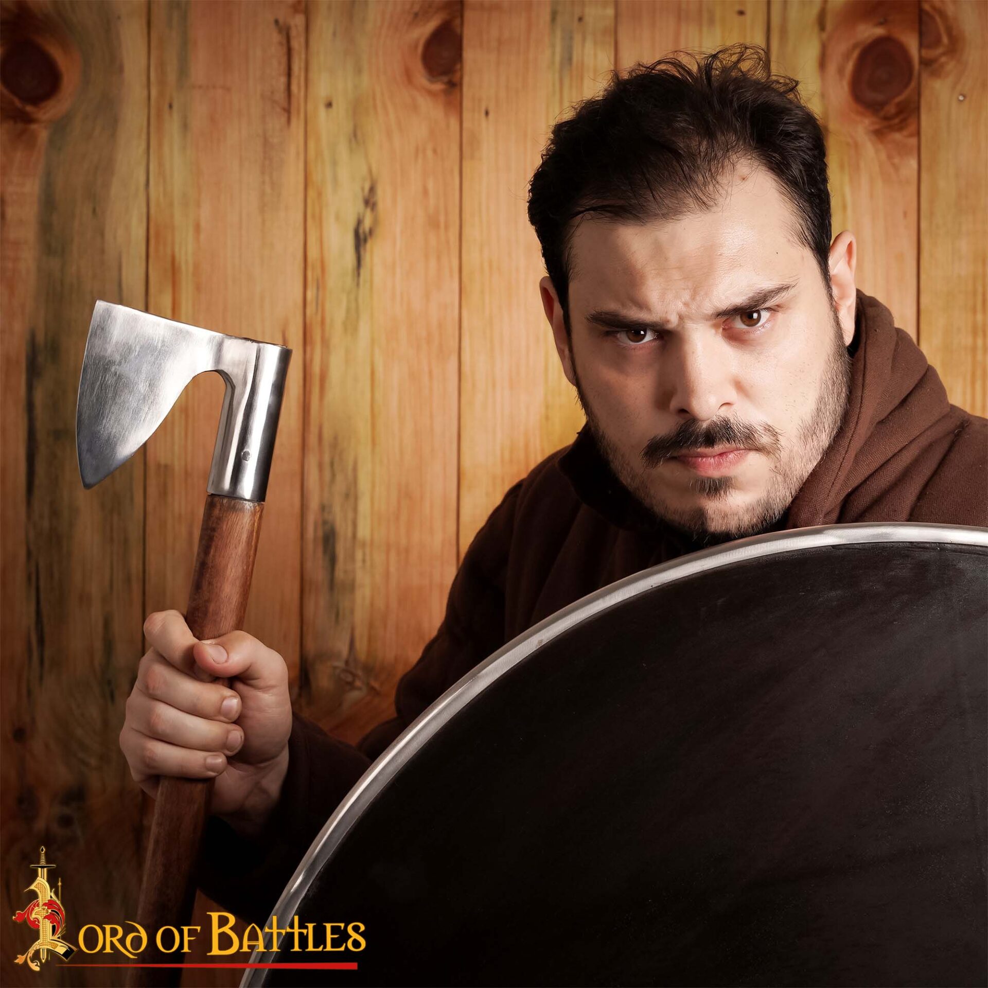 Medieval Steel Bearded Axe with Hammer Poll-25564 4