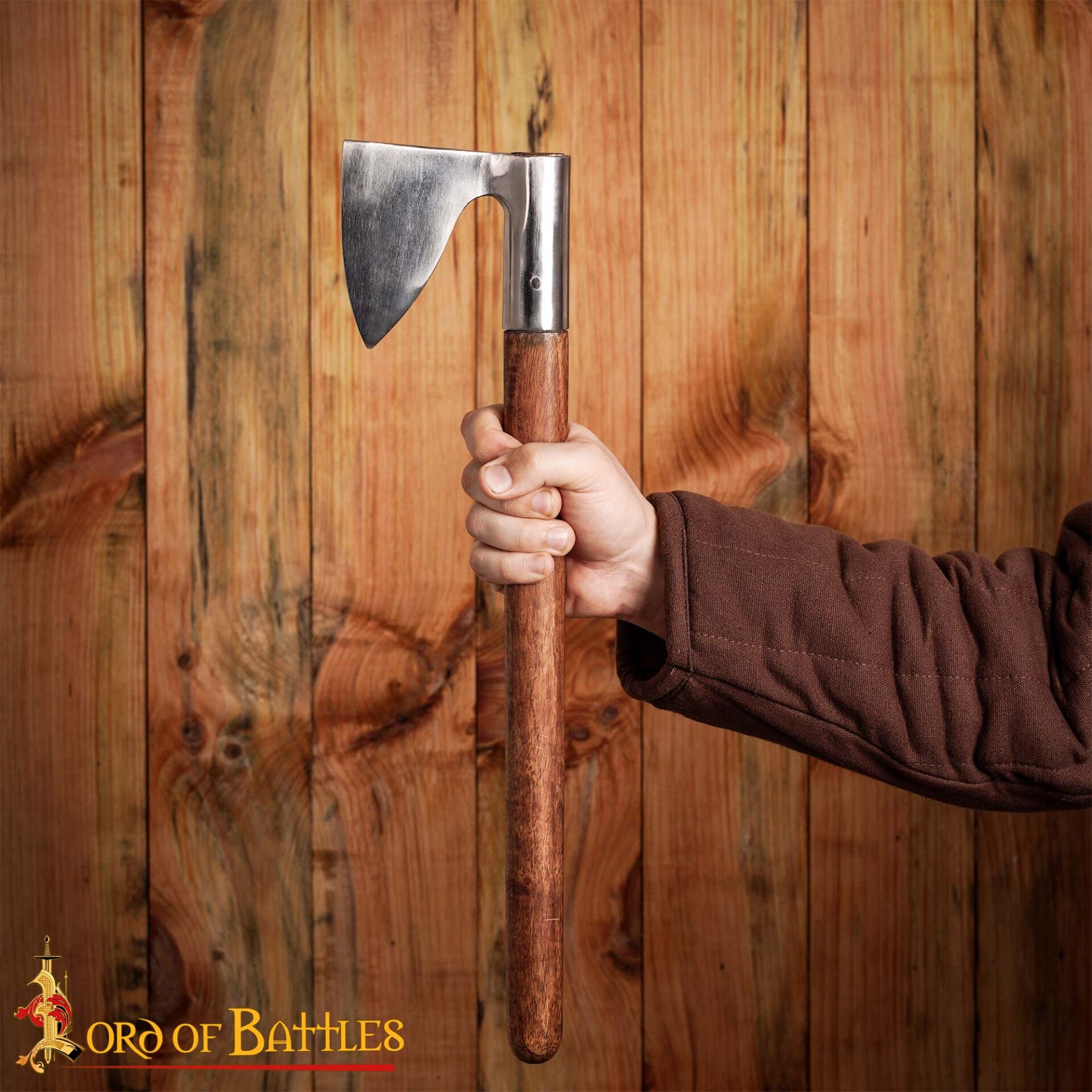 Medieval Steel Bearded Axe with Hammer Poll-25564