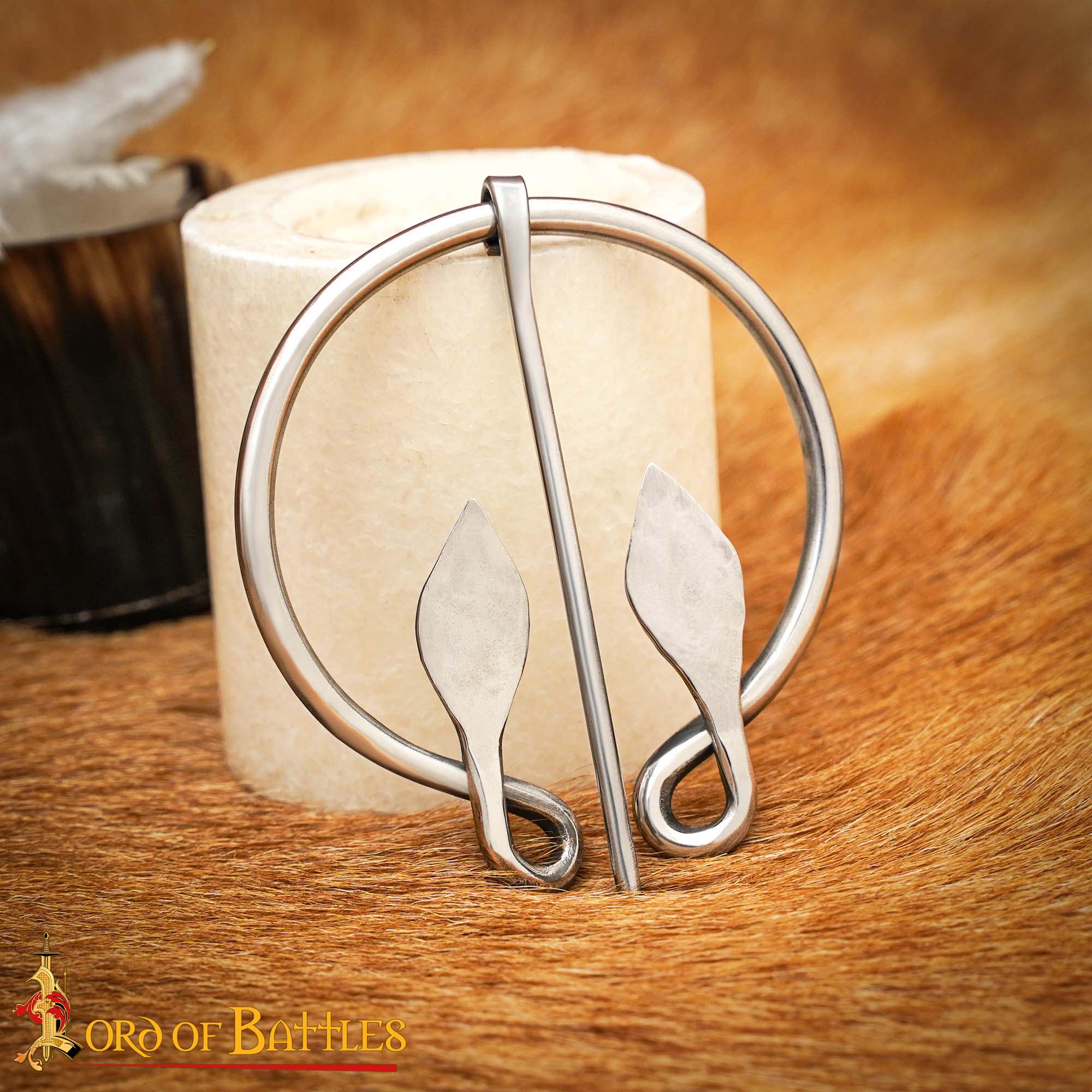 Stainless Steel Penannular Brooch Leaf End-26219SS