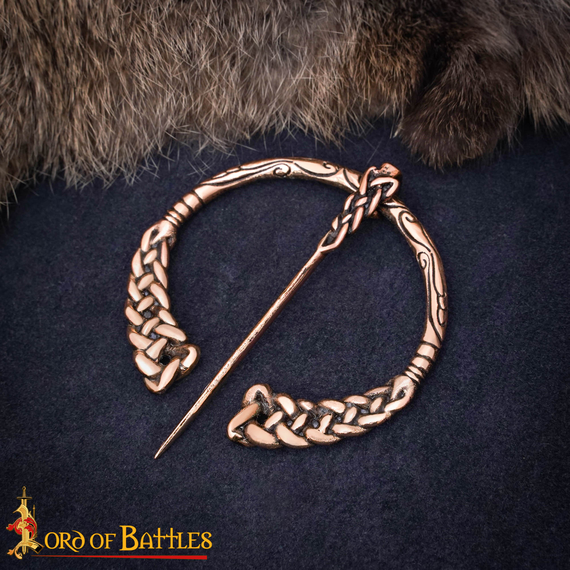 Viking Age 10th Century Solid Bronze Penannular Brooch Norse Knotwork Design-26491BZAT 4