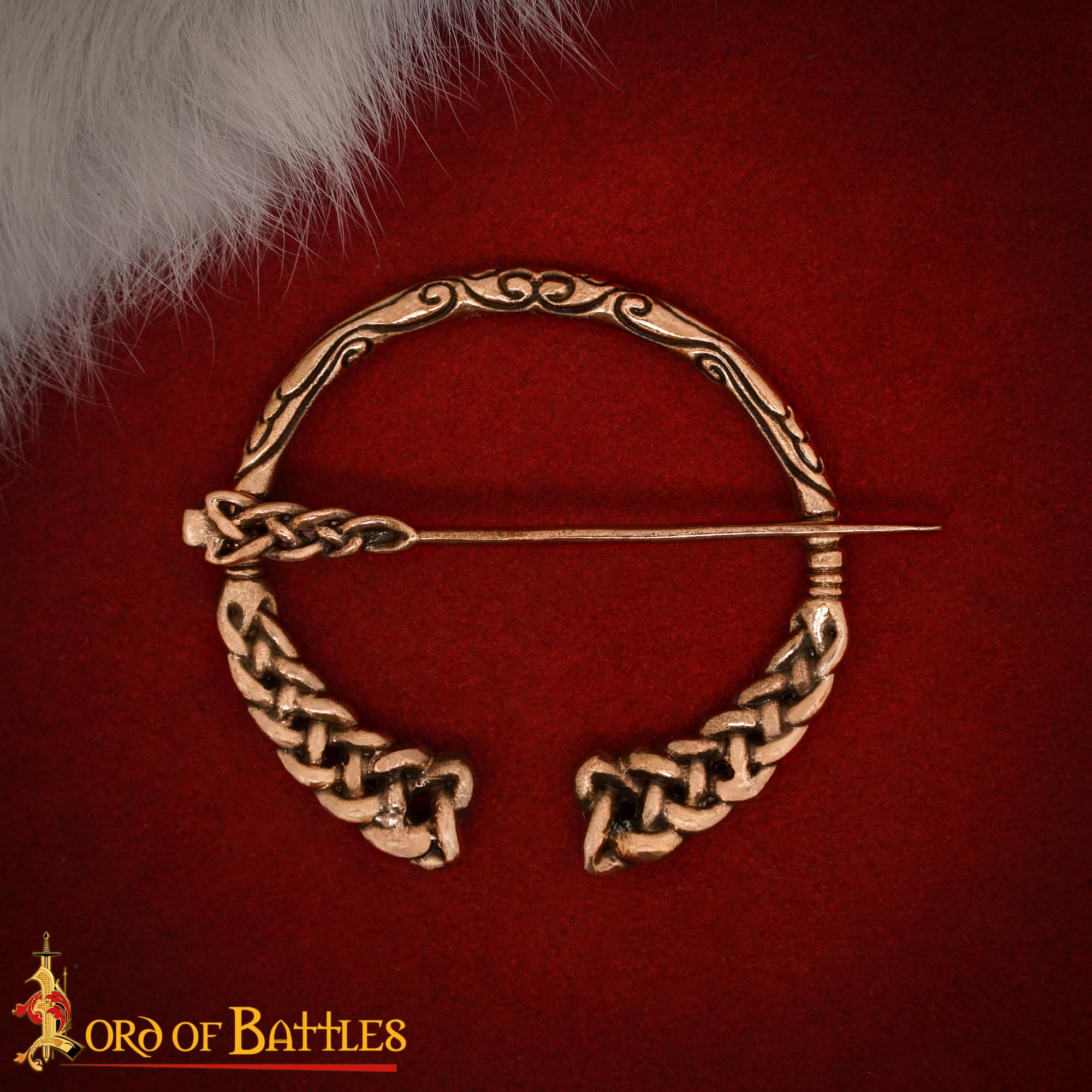 Viking Age 10th Century Solid Bronze Penannular Brooch Norse Knotwork Design-26491BZAT