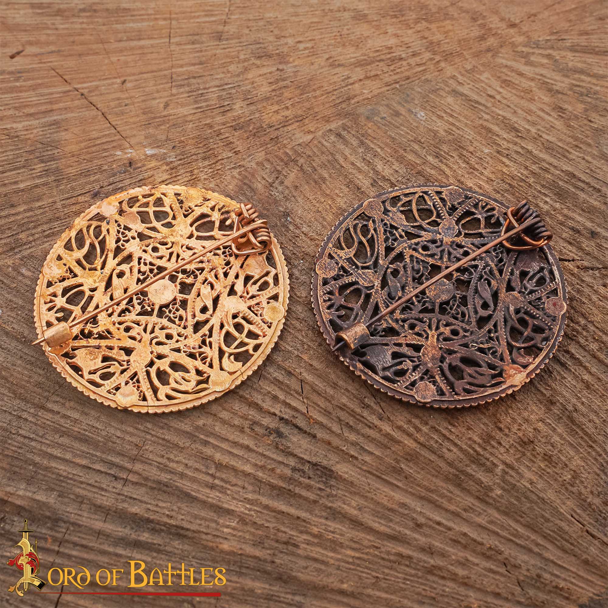 Viking Age Antique Bronze Circular Brooch Cloak Pin-26575BZS 5