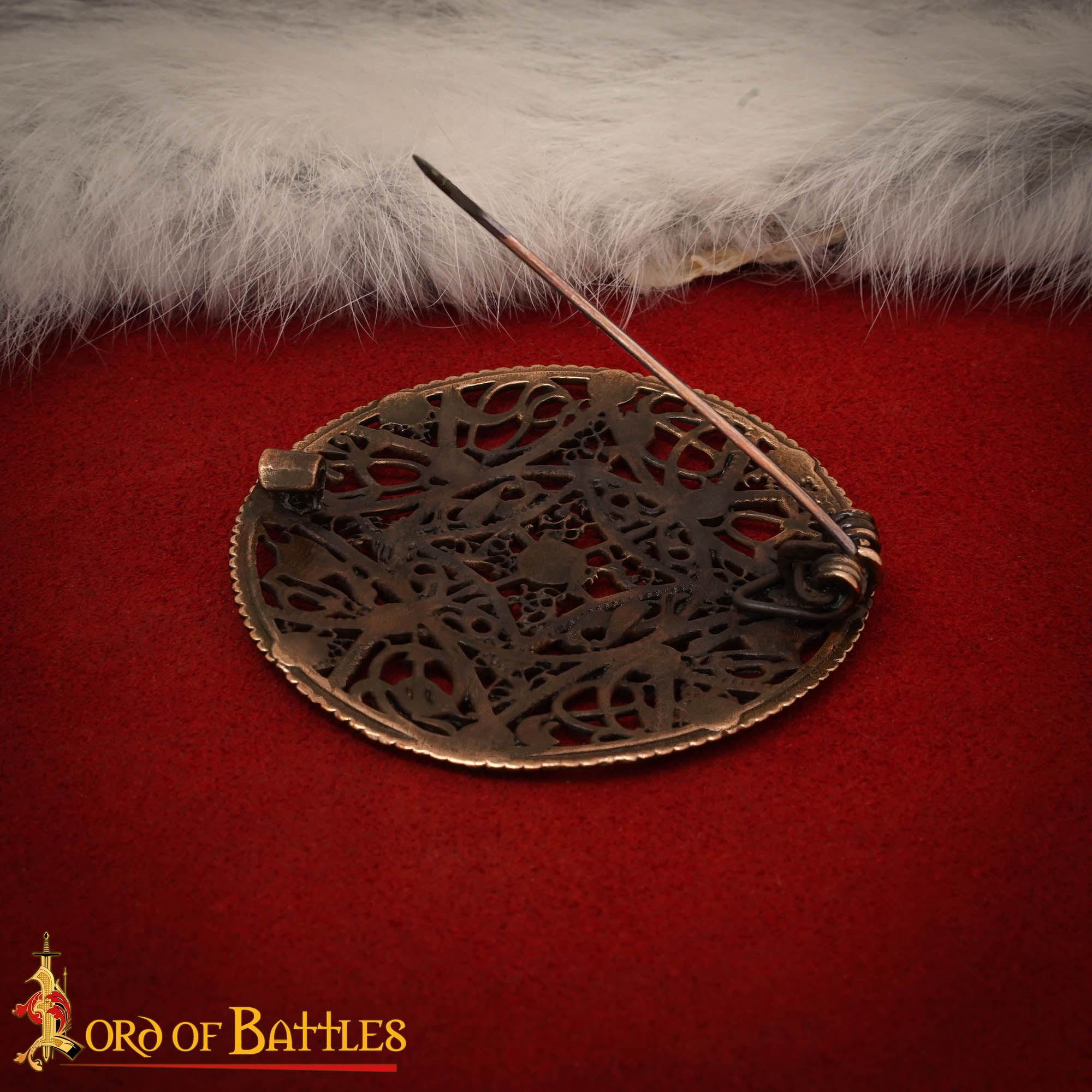 Viking Age Antique Bronze Circular Brooch Cloak Pin-26575BZSAT 4